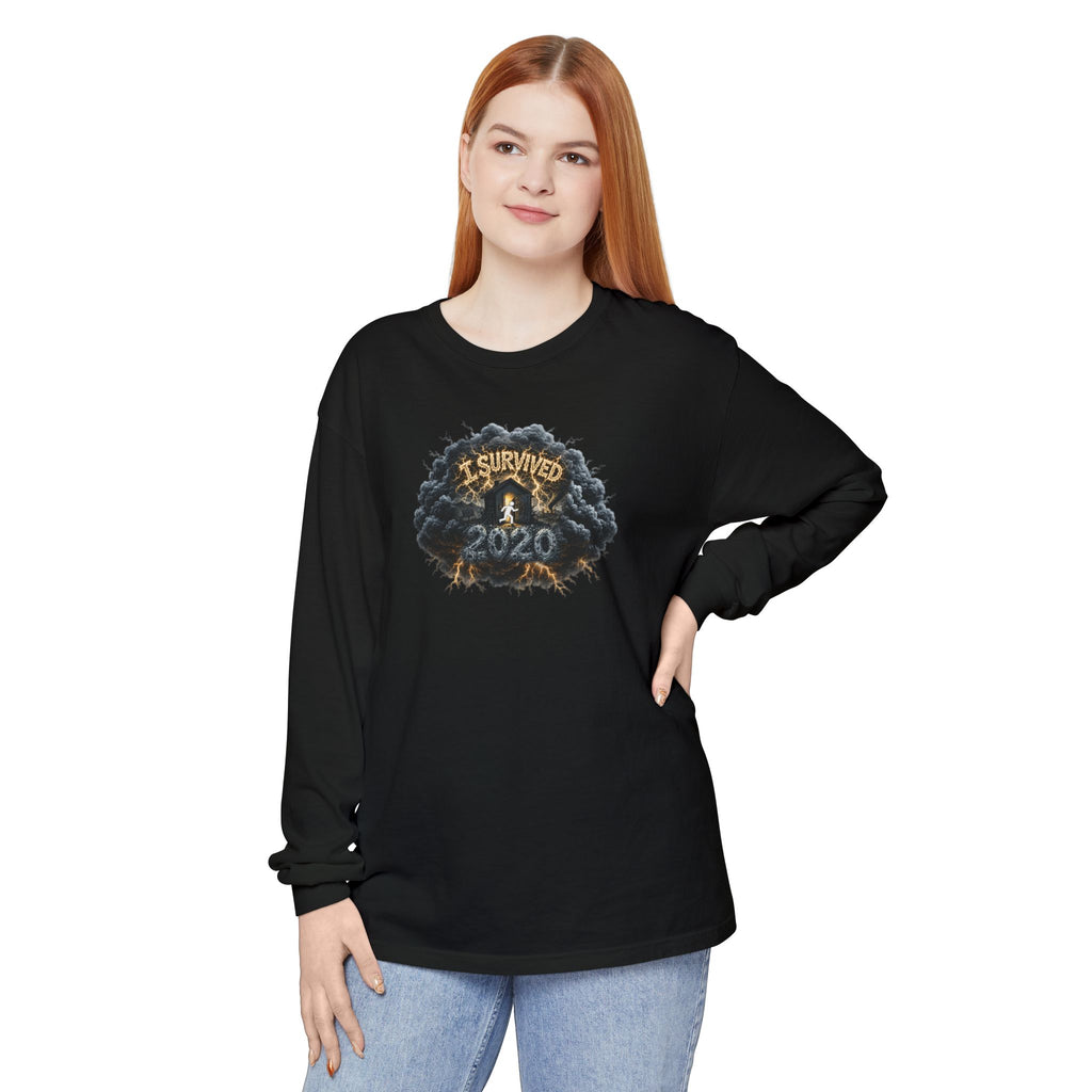 I Survived 2020 — Original PILOT Design: Director's Cut Unisex Garment-Dyed Long Sleeve T-Shirt