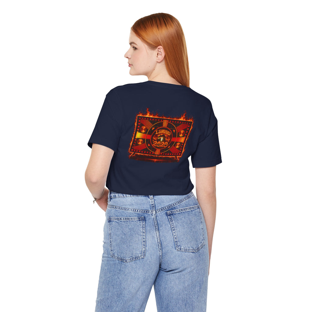 I Survived 2020 — "Please Stand By" Test Pattern Tee Wildfire Signal Edition Summer Premiere Unisex Jersey Short Sleeve Tee