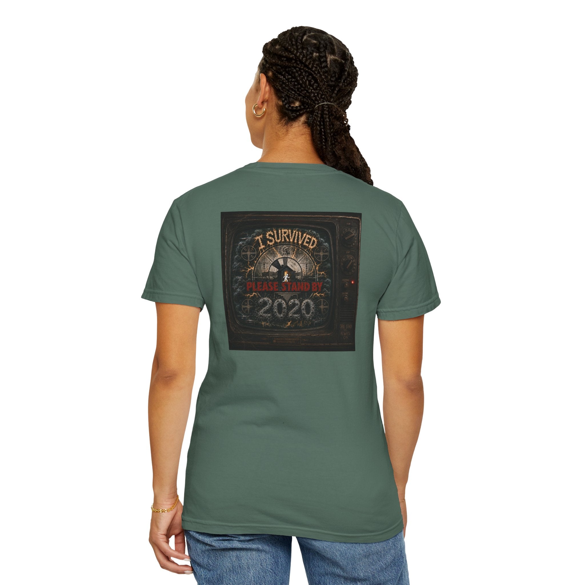 I Survived 2020 — "Please Stand By" Test Pattern Tee Summer Premier Unisex Garment-Dyed T-shirt