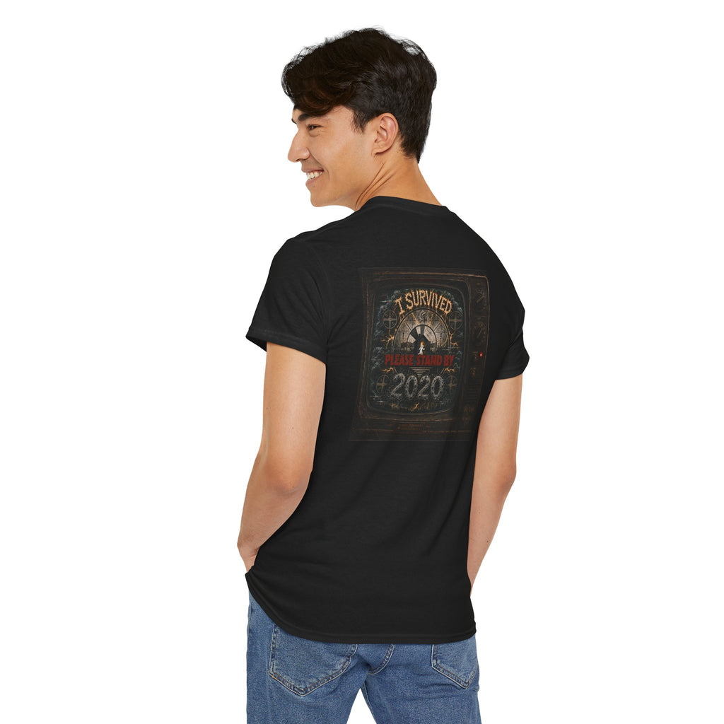 I Survived 2020 — "Please Stand By" Test Pattern Tee Summer Premier Unisex Heavy Cotton Tee