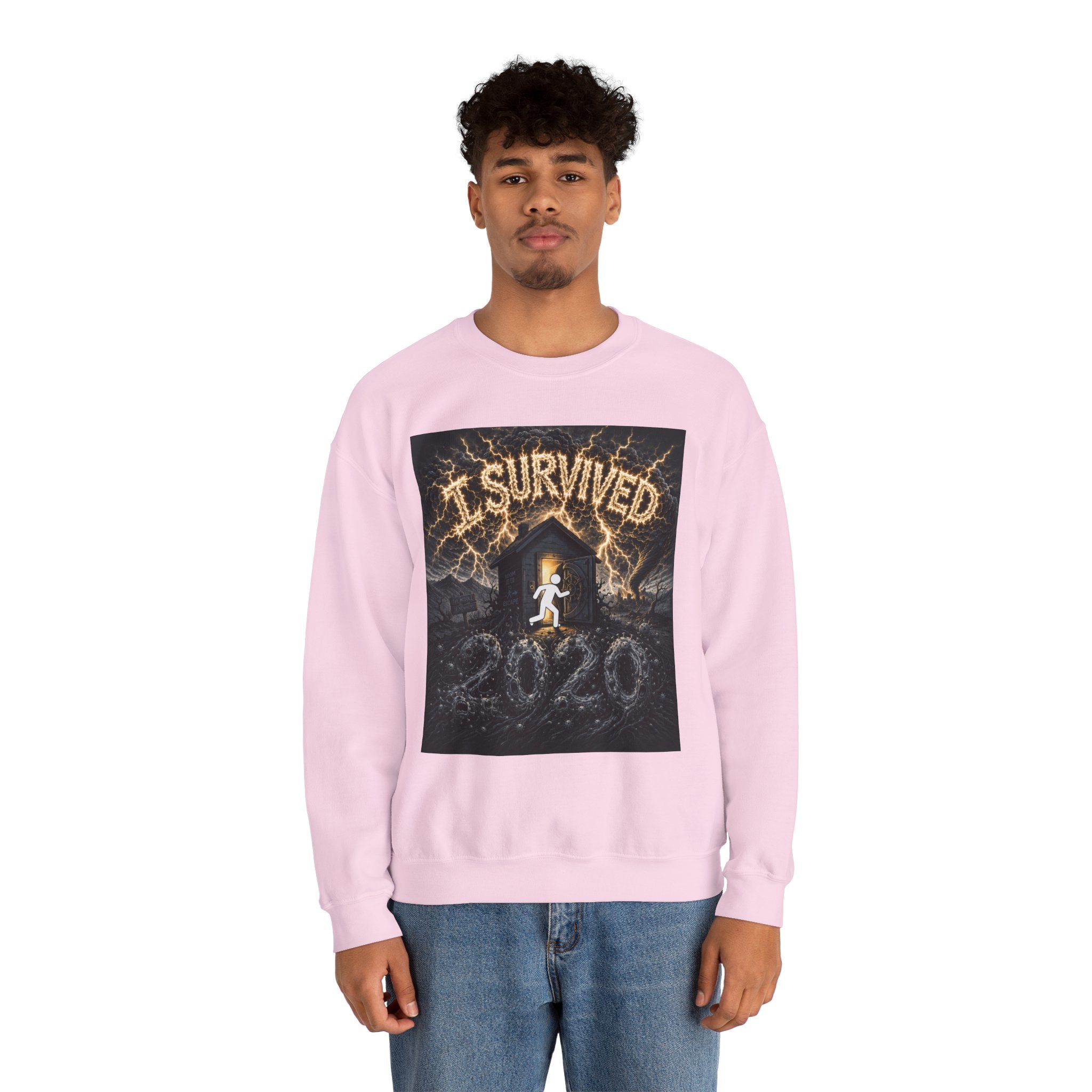 I Survived 2020 — Original Design Teaser Tee | Season 1 Premiere Drop Unisex Heavy Blend™ Crewneck Sweatshirt