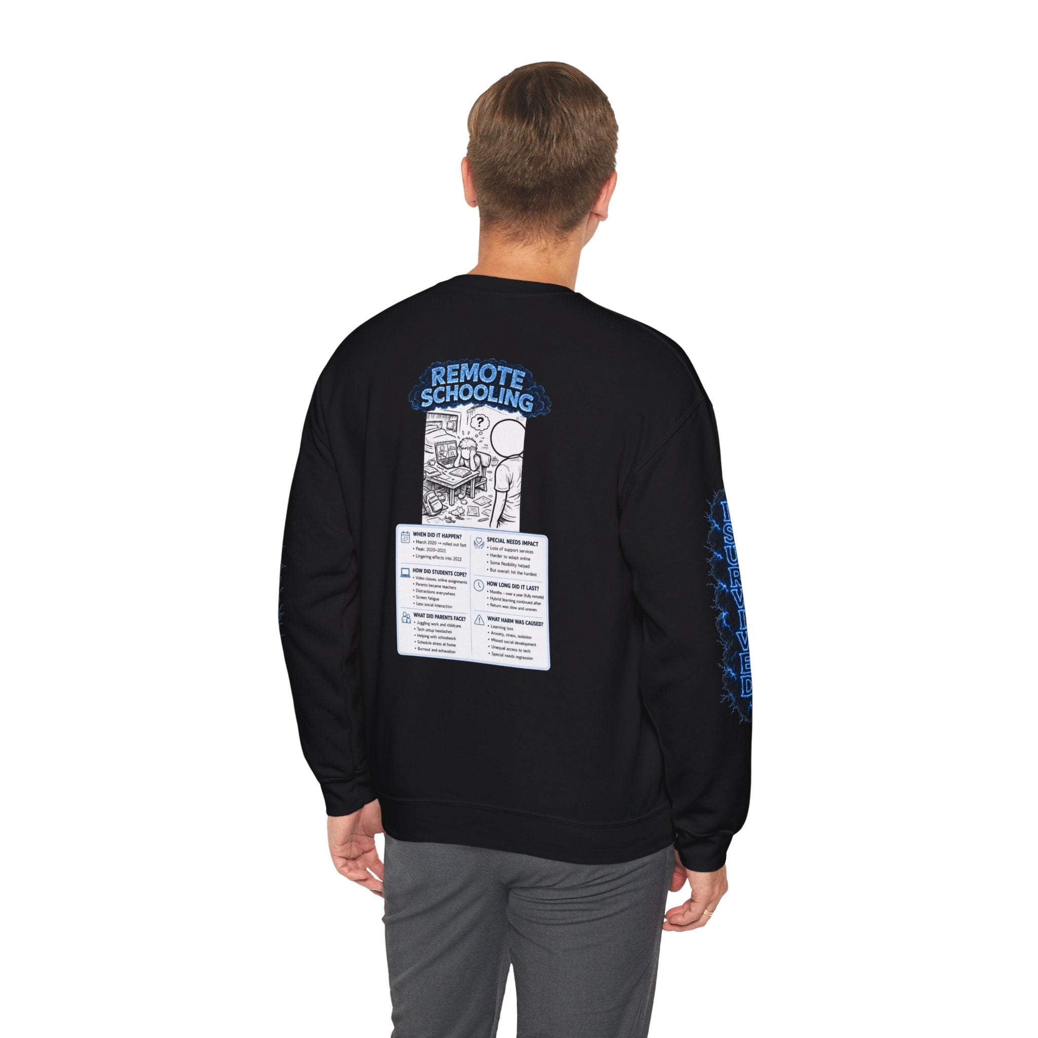 I Survived 2020 — LOCKDOWN S3:E3: Director's Cut Special Edition "Remote Schooling" Unisex Heavy Blend™ Crewneck Sweatshirt