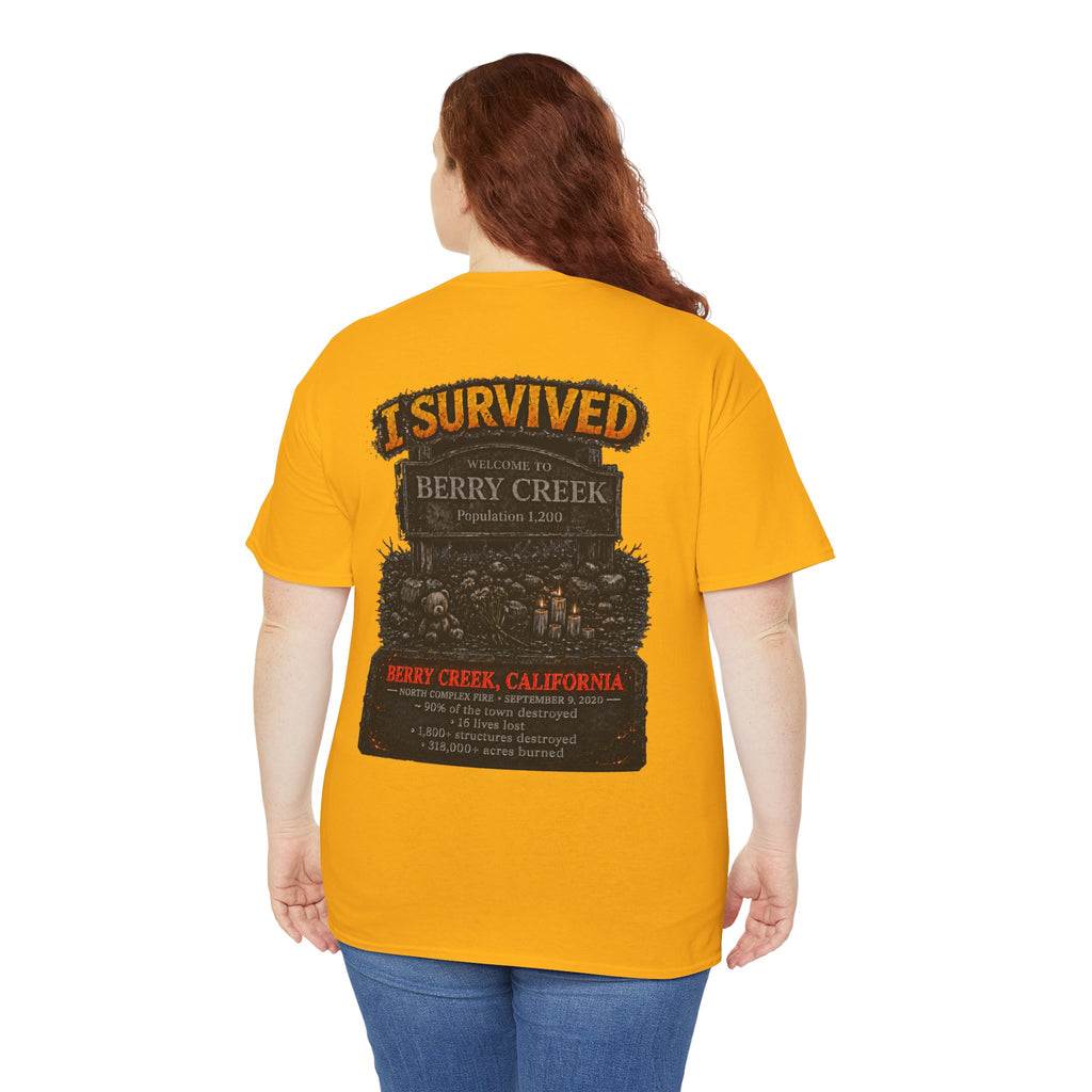 I Survived 2020 — Director's Cut S2:E1 "Berry Creek" | Wildfire Edition Memorial Unisex Heavy Cotton Tee