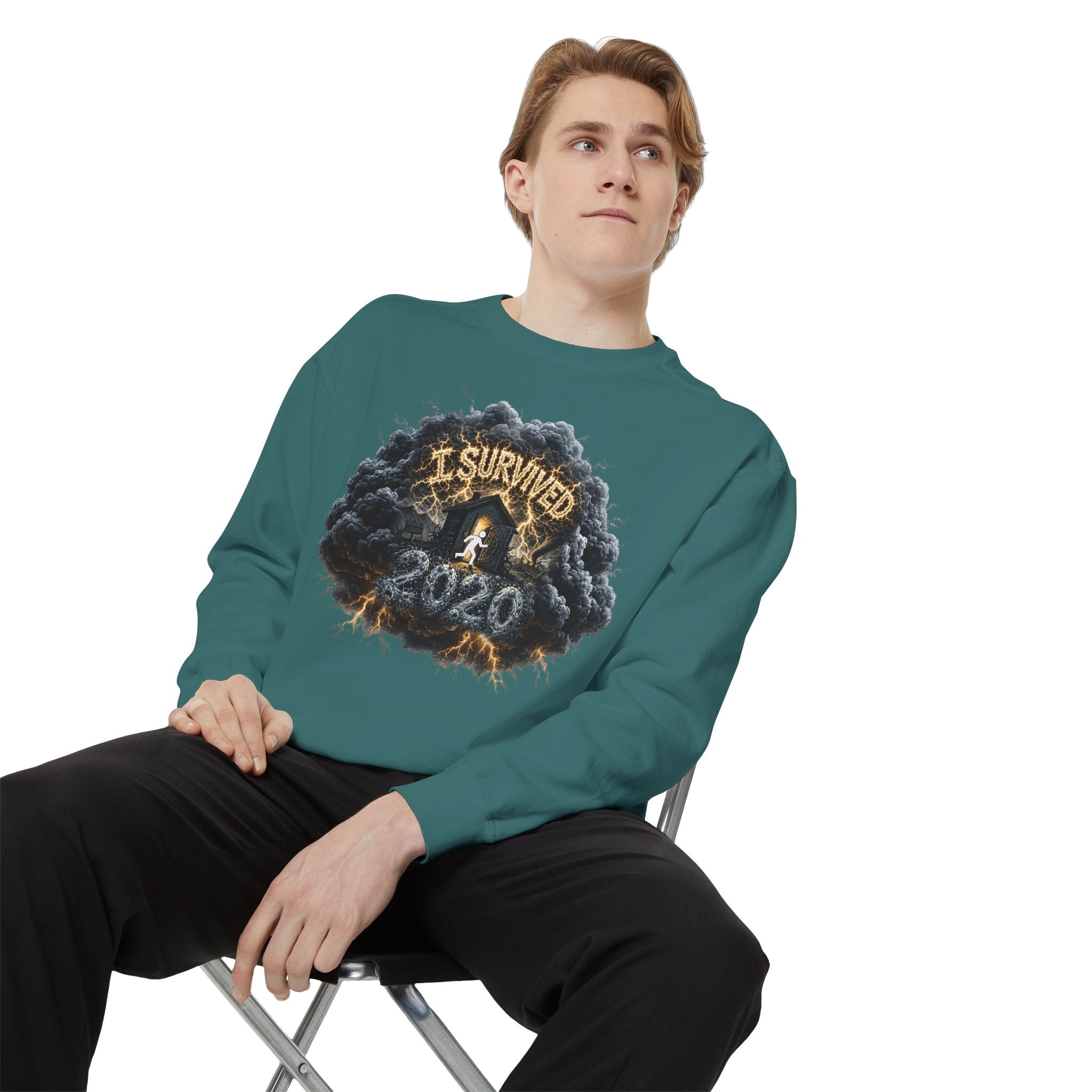 I Survived 2020 — Director's Cut Original Design Teaser Sweatshirt | Season 1 Premiere Drop Unisex Garment-Dyed Sweatshirt