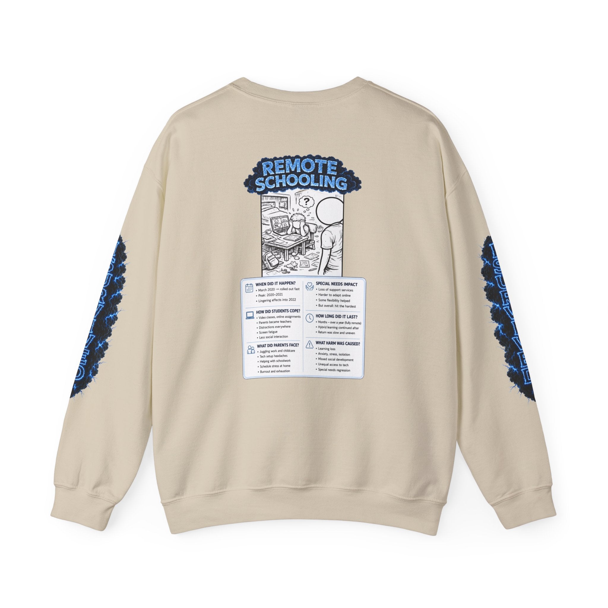 I Survived 2020 — LOCKDOWN S3:E3: Director's Cut Special Edition "Remote Schooling" Unisex Heavy Blend™ Crewneck Sweatshirt