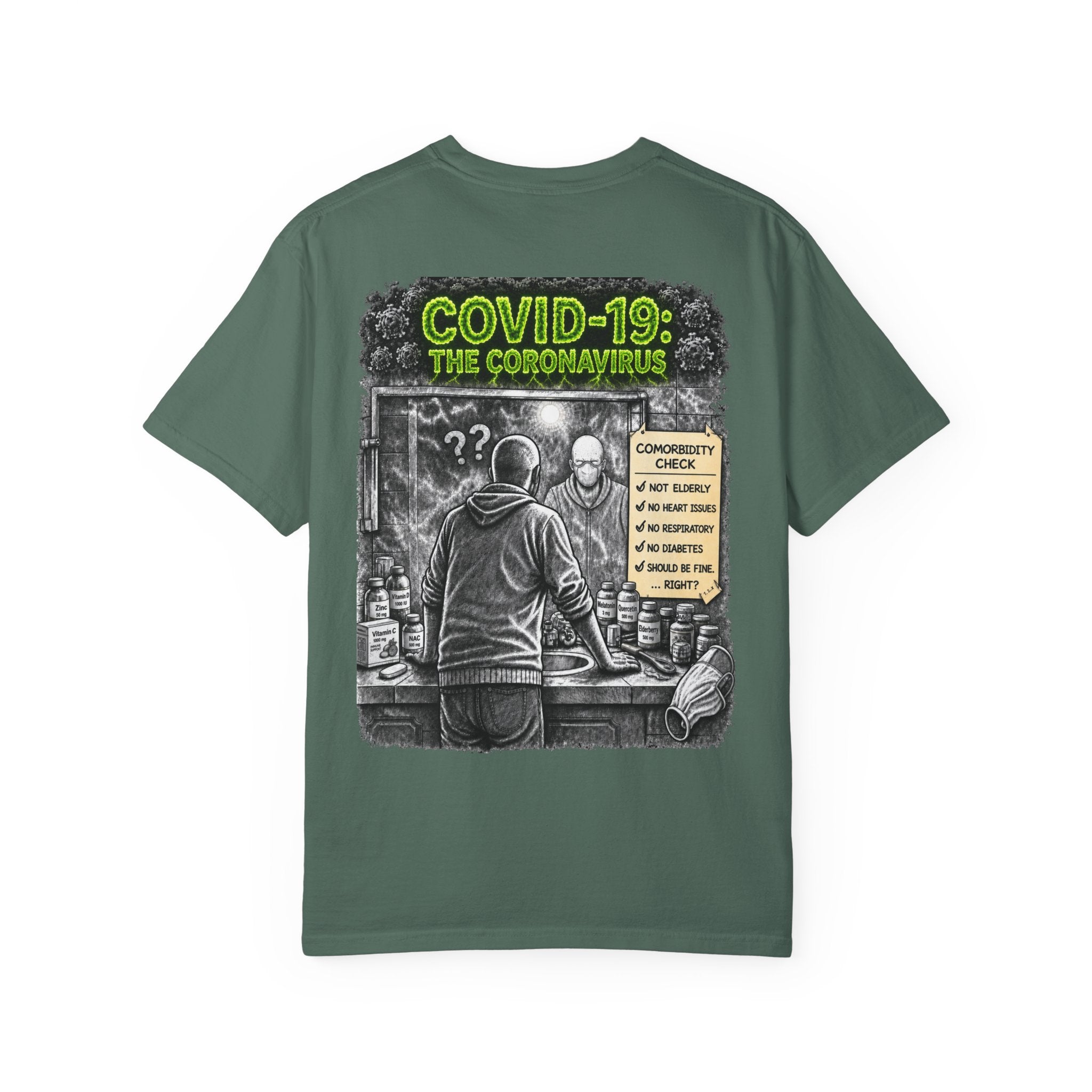I Survived 2020 — Director's Cut S1:E1 "COVID-19: The Coronavirus" | Pandemic Edition Unisex Garment-Dyed T-shirt