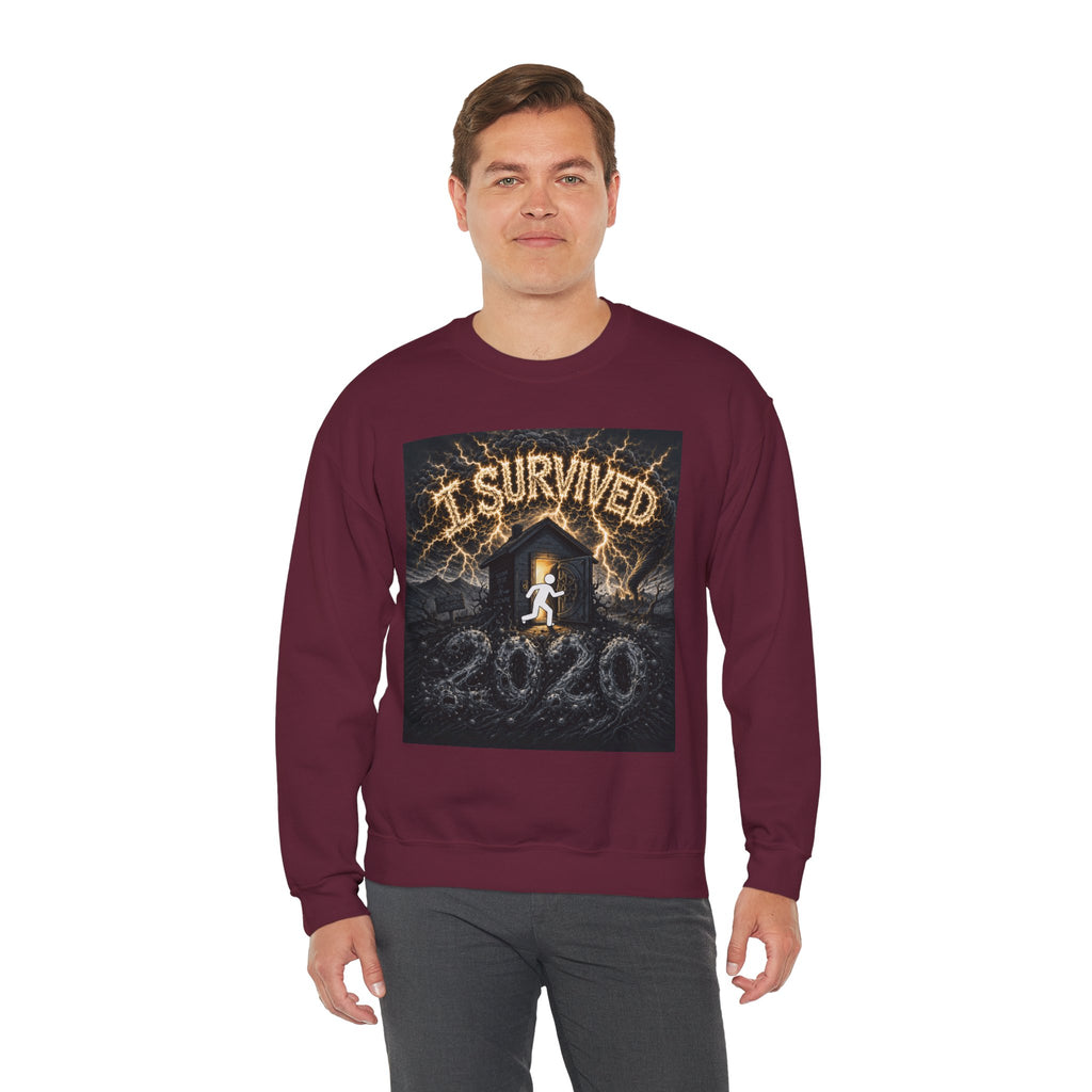 I Survived 2020 — Original Design Teaser Tee | Season 1 Premiere Drop Unisex Heavy Blend™ Crewneck Sweatshirt