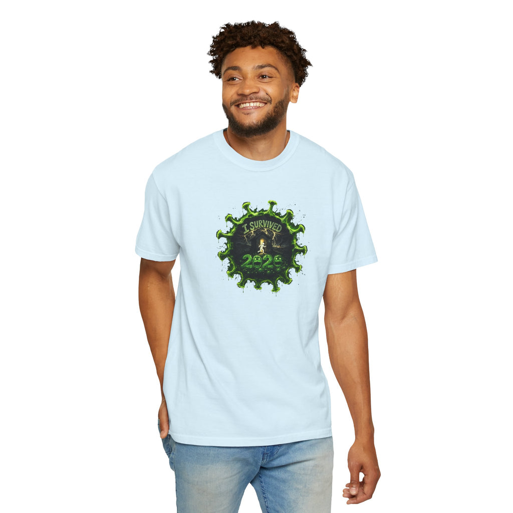 I Survived 2020 — PANDEMIC S1:E4: Director's Cut "Mask Madness" Unisex Garment-Dyed T-shirt