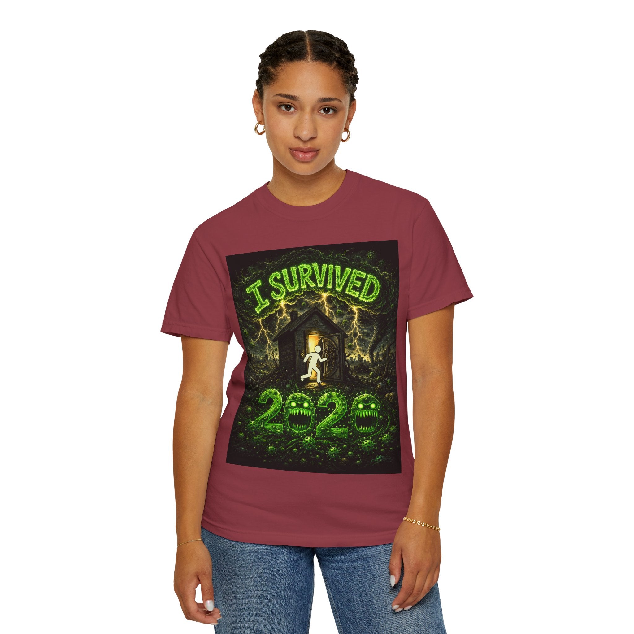 I Survived 2020 — PANDEMIC S1:E4: "Mask Madness" Unisex Garment-Dyed T-shirt