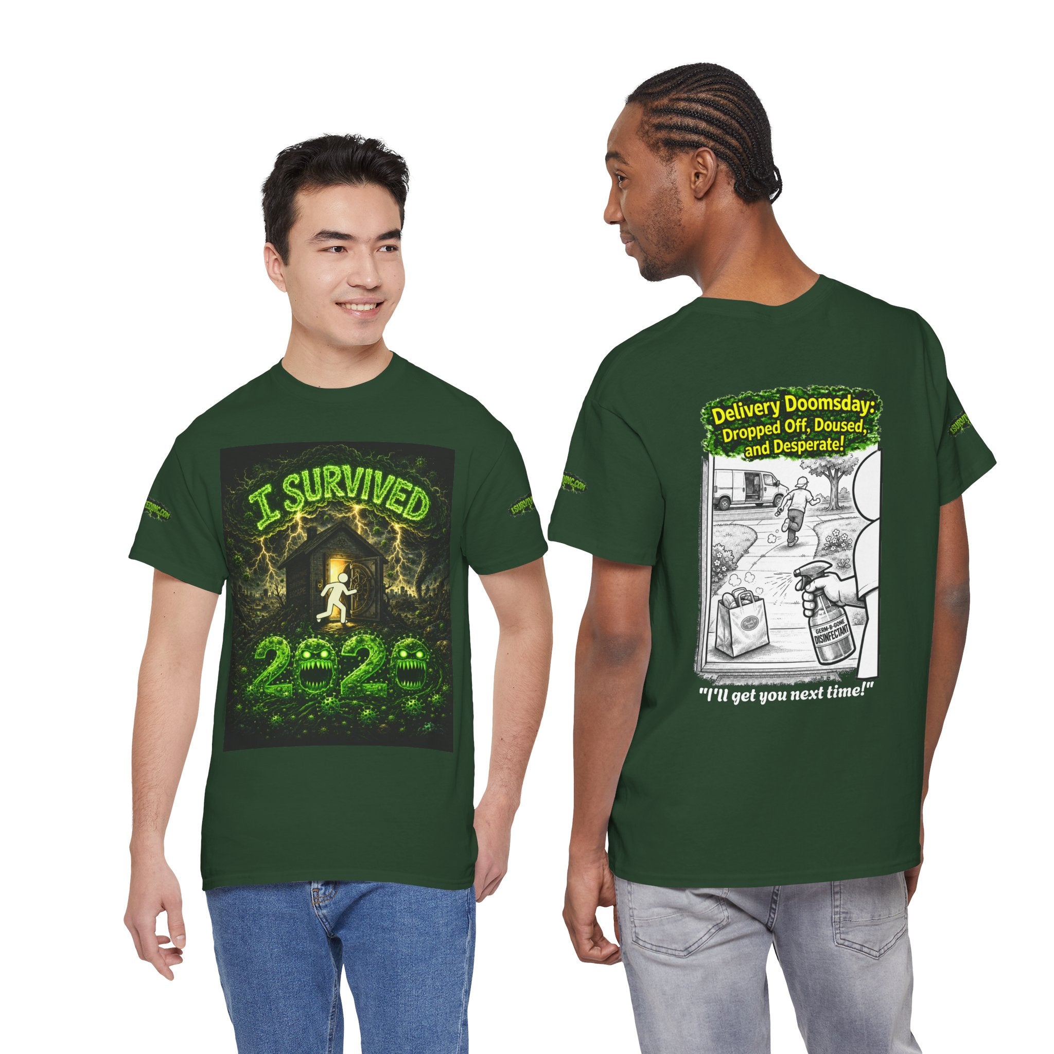 Sobreviví al 2020 — T1:E5 "El día del juicio final de las entregas" | Camiseta unisex de algodón pesado (Edición Pandemia) (EDICIÓN ESPECIAL)
