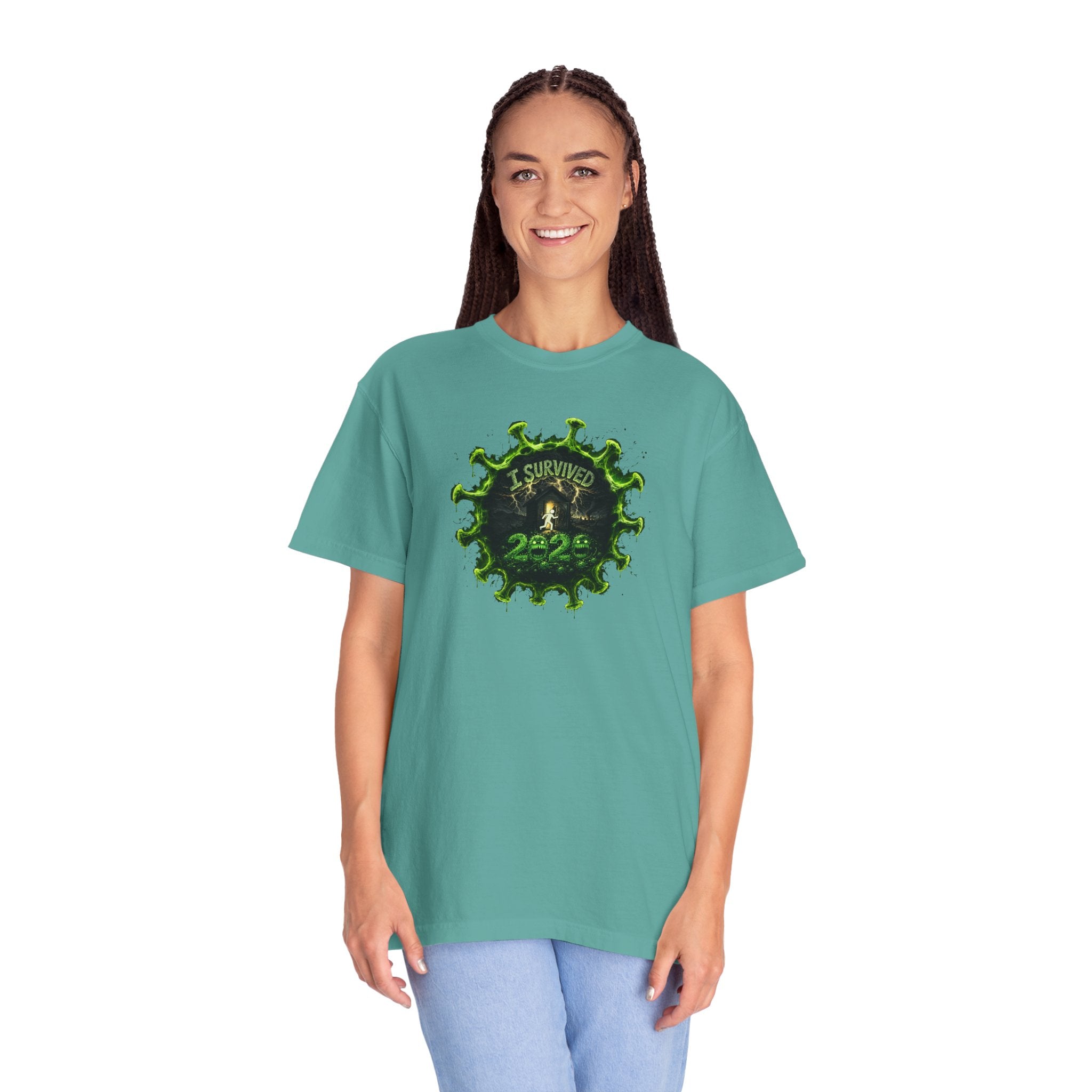 I Survived 2020 —  PANDEMIC S1:E1: Director's Cut "COVID-19: The Coronavirus" Unisex Garment-Dyed T-shirt