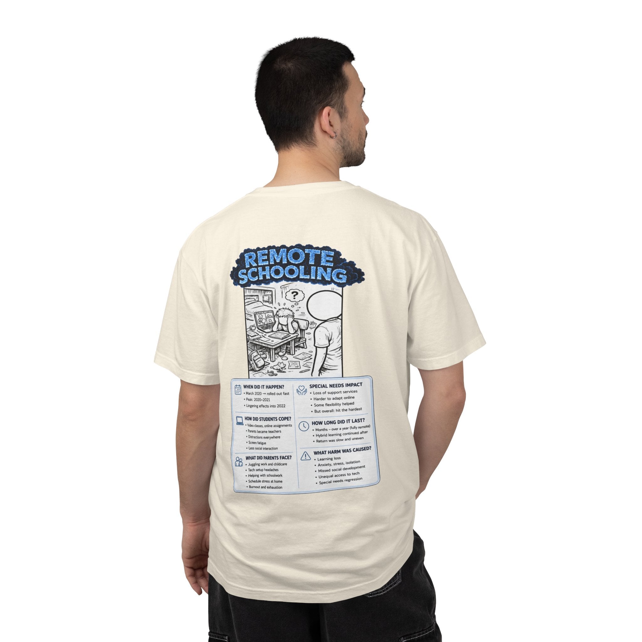 I Survived 2020 —  LOCKDOWN S3:E3: Director's Cut "Remote Schooling" Unisex Garment-Dyed T-shirt