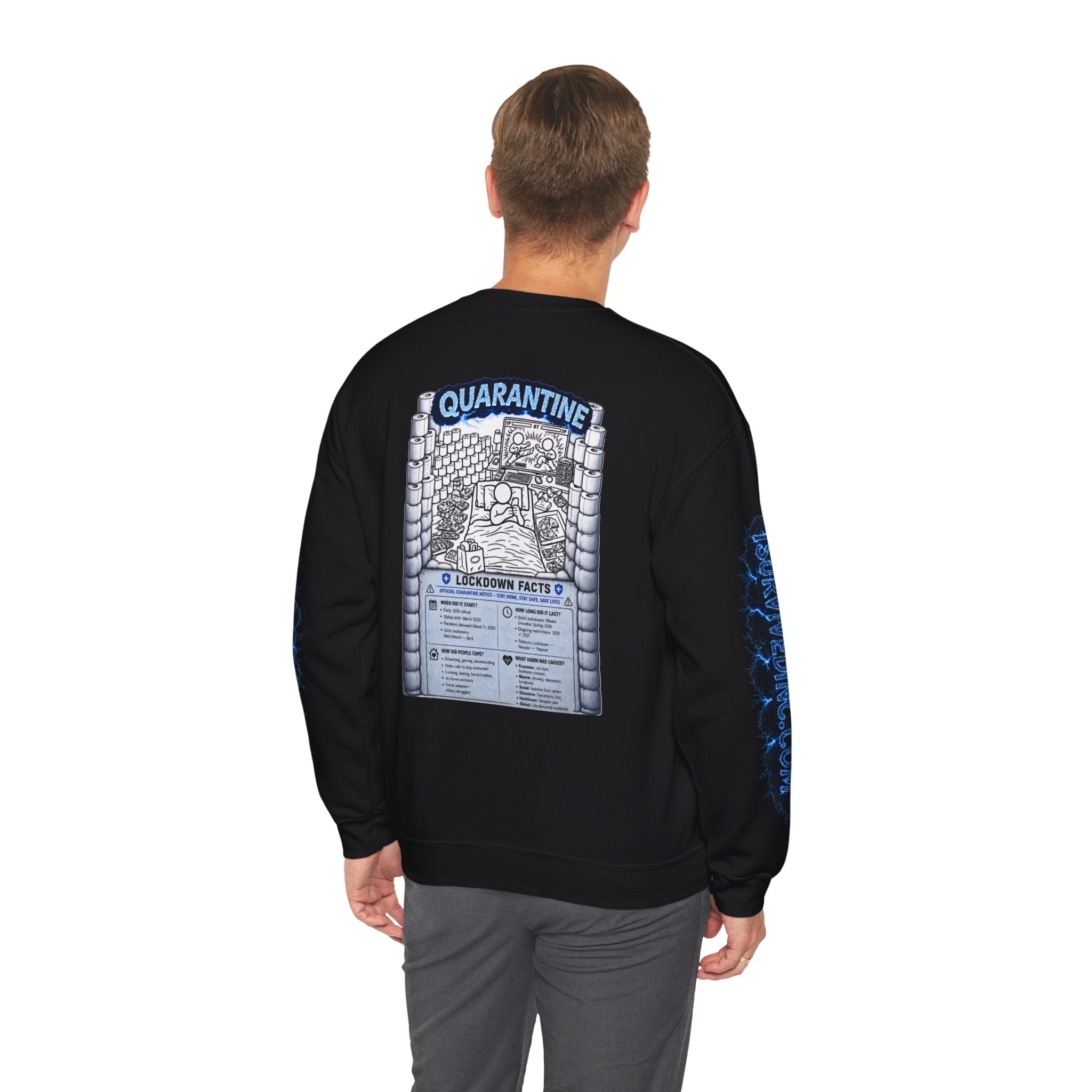 I Survived 2020 — LOCKDOWN S3:E1: "Quarantine" Unisex Heavy Blend™ Crewneck Sweatshirt