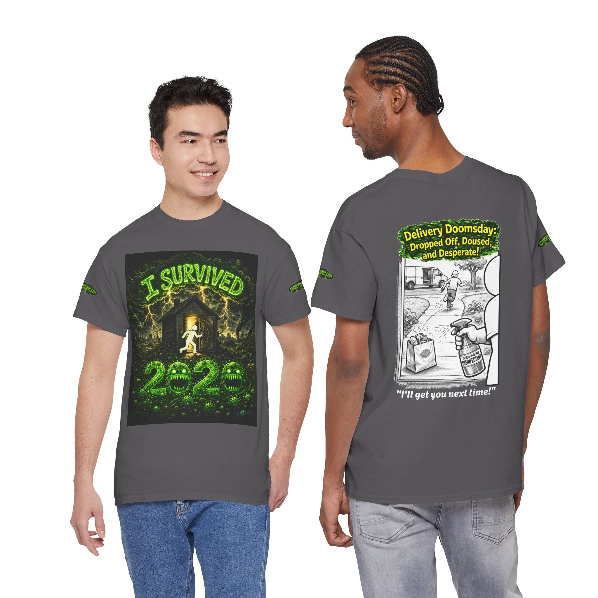 Sobreviví al 2020 — T1:E5 "El día del juicio final de las entregas" | Camiseta unisex de algodón pesado (Edición Pandemia) (EDICIÓN ESPECIAL)