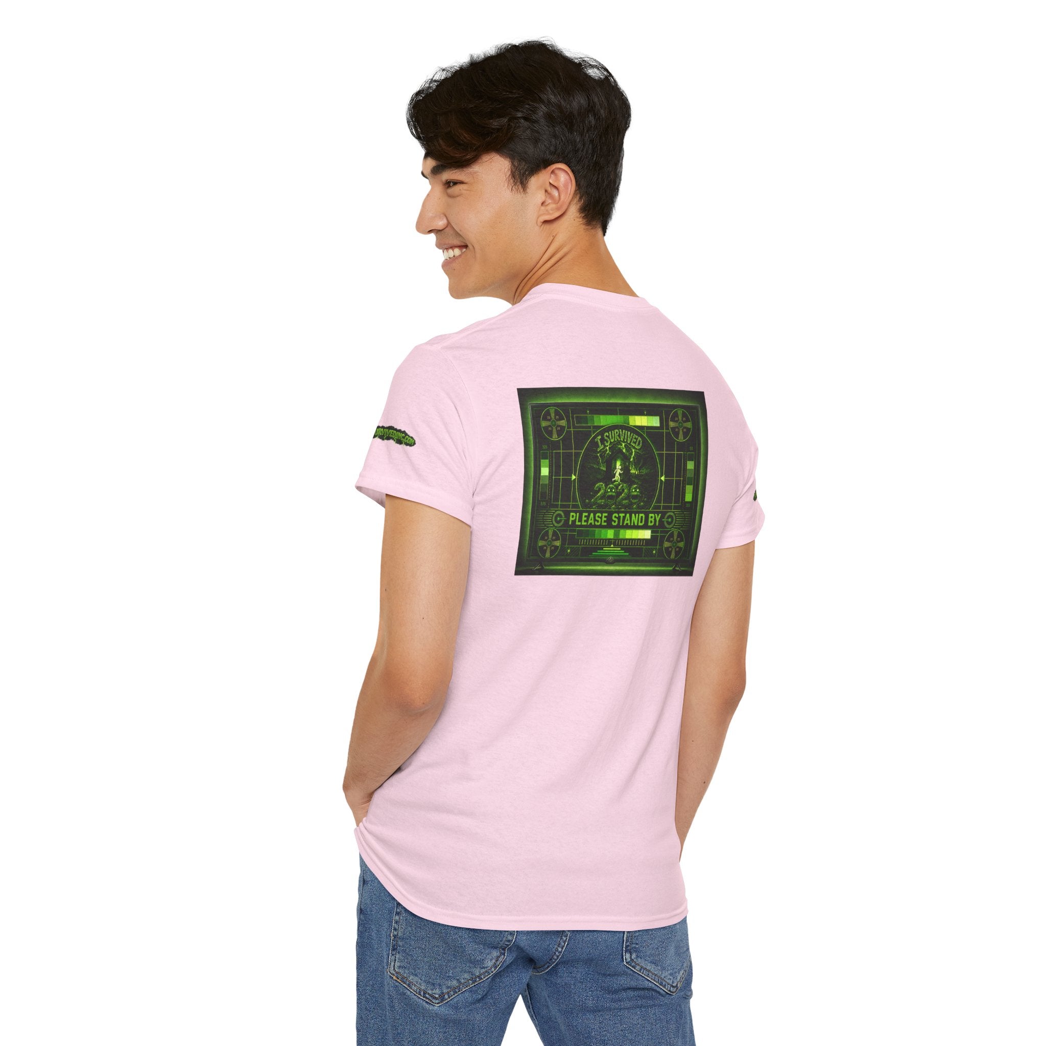I Survived 2020 — "Please Stand By" Test Pattern Toxic Signal Tee Special Edition Summer Premiere Unisex Heavy Cotton Tee