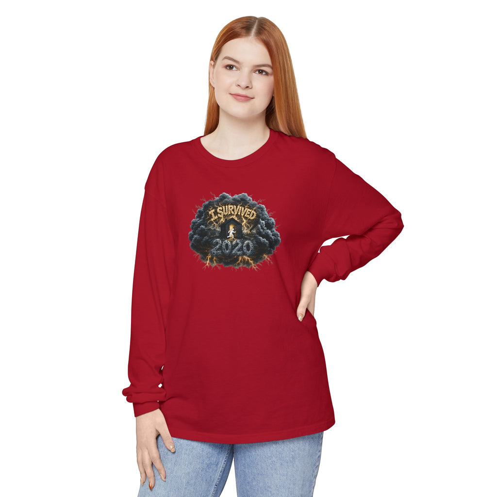 I Survived 2020 — Original PILOT Design: Director's Cut Unisex Garment-Dyed Long Sleeve T-Shirt