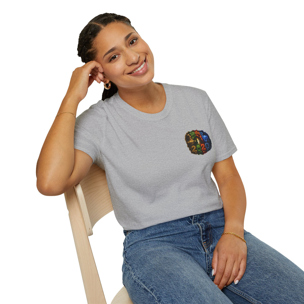 I Survived 2020 — "No Signal" Test Pattern Tee Alien Broadcast Finale Summer Premiere Unisex Softstyle T-Shirt