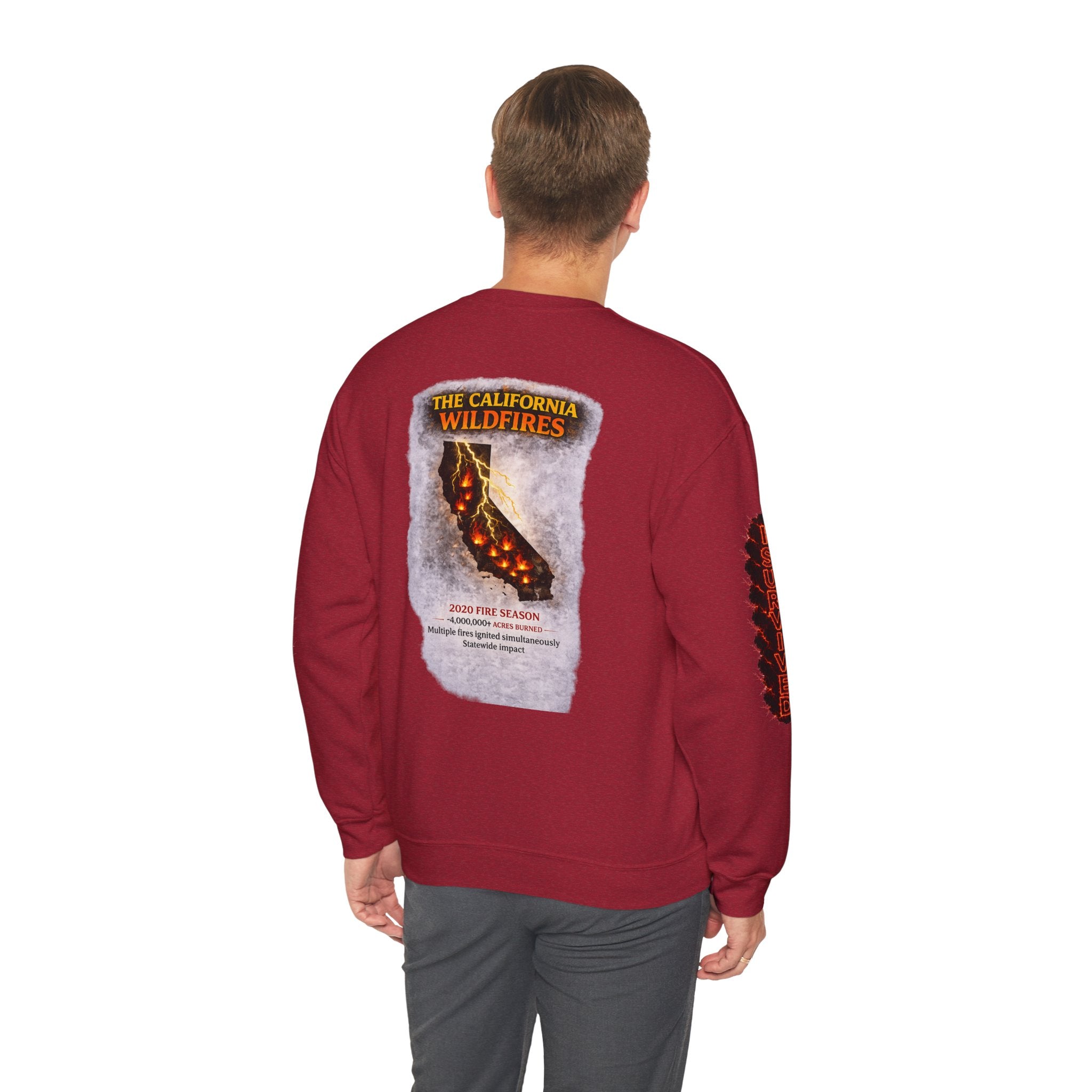 I Survived 2020 — WILDFIRES S2:E3: Director's Cut "The California Wildfires" Memorial Unisex Heavy Blend™ Crewneck Sweatshirt