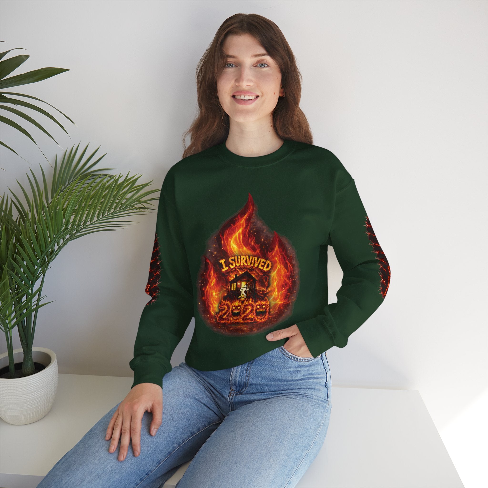 I Survived 2020 — Director's Cut S2:E1 "Berry Creek" | Wildfire Edition Memorial Unisex Heavy Blend™ Crewneck Sweatshirt