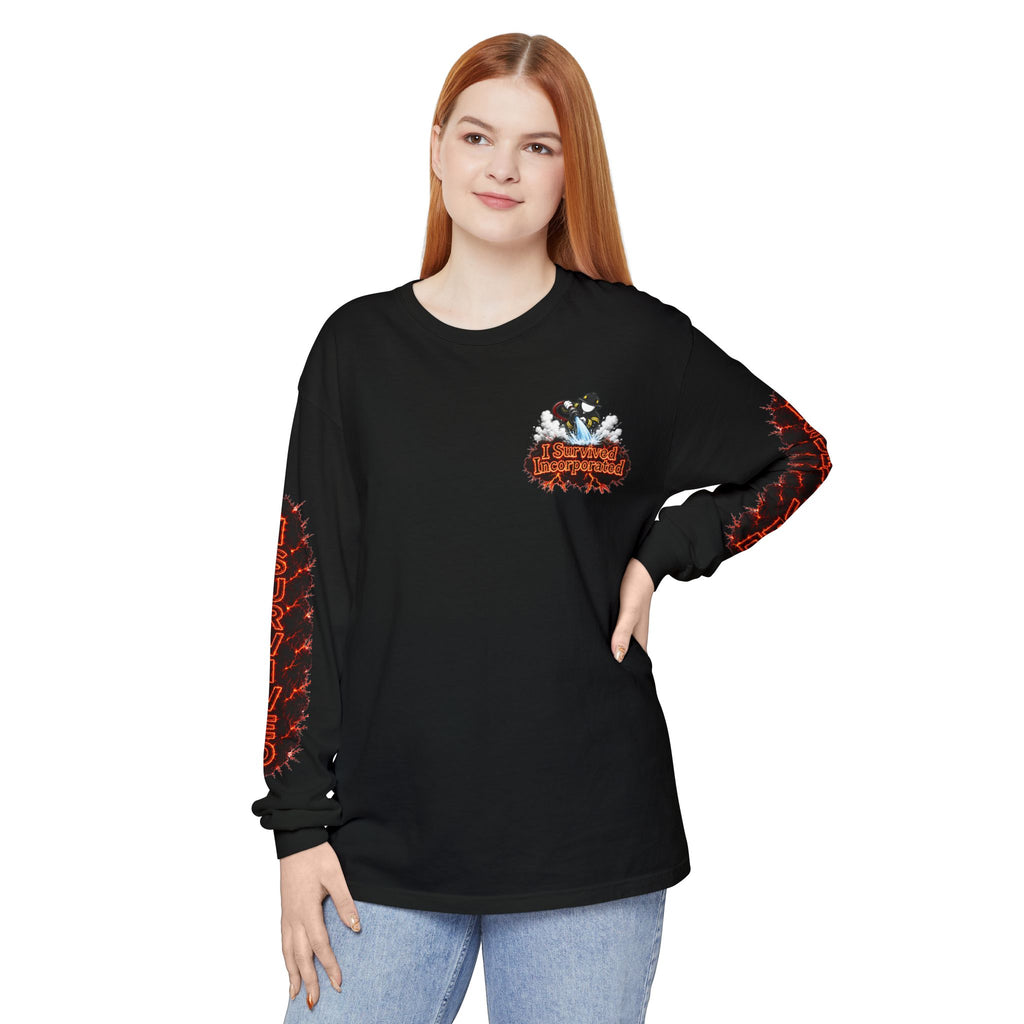 I Survived 2020 — "Please Stand By" Test Pattern Tee Special Edition Wildfire Signal Edition Summer Premiere Unisex Garment-Dyed Long Sleeve T-Shirt
