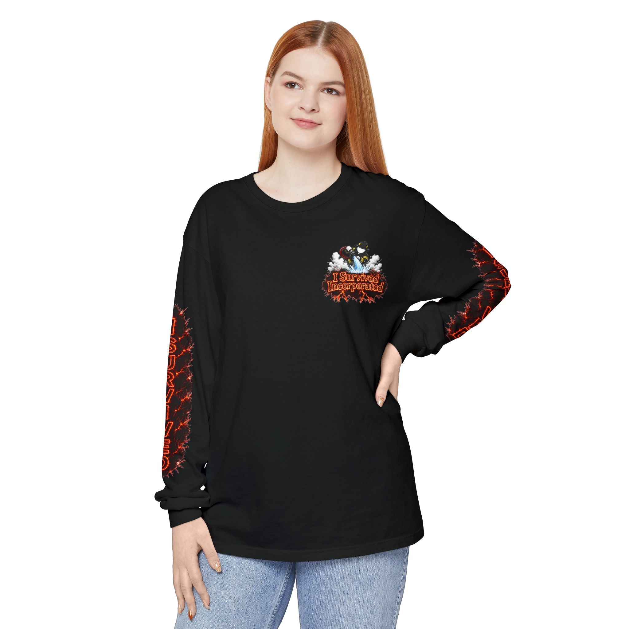 I Survived 2020 — "Please Stand By" Test Pattern Tee Special Edition Wildfire Signal Edition Summer Premiere Unisex Garment-Dyed Long Sleeve T-Shirt