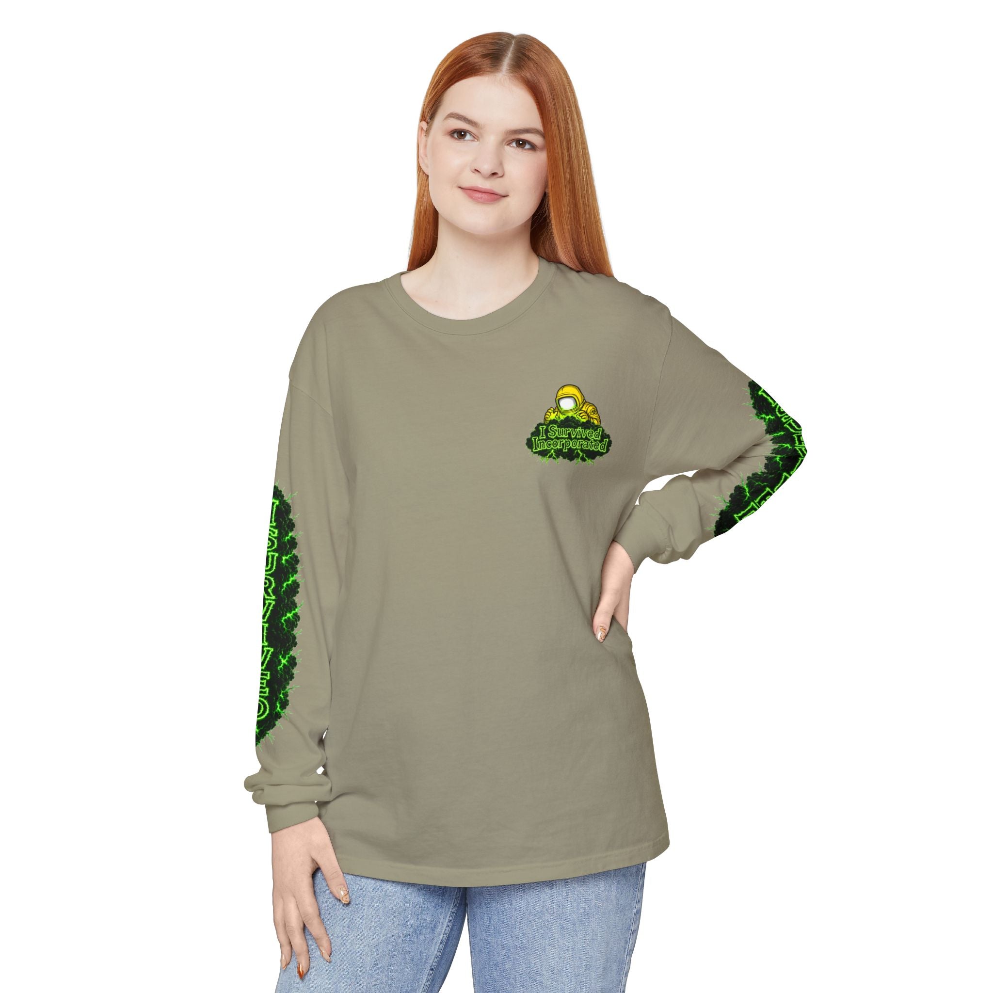 I Survived 2020 — "Please Stand By" Test Pattern Toxic Signal Tee Special Edition Summer Premiere Unisex Garment-Dyed Long Sleeve T-Shirt