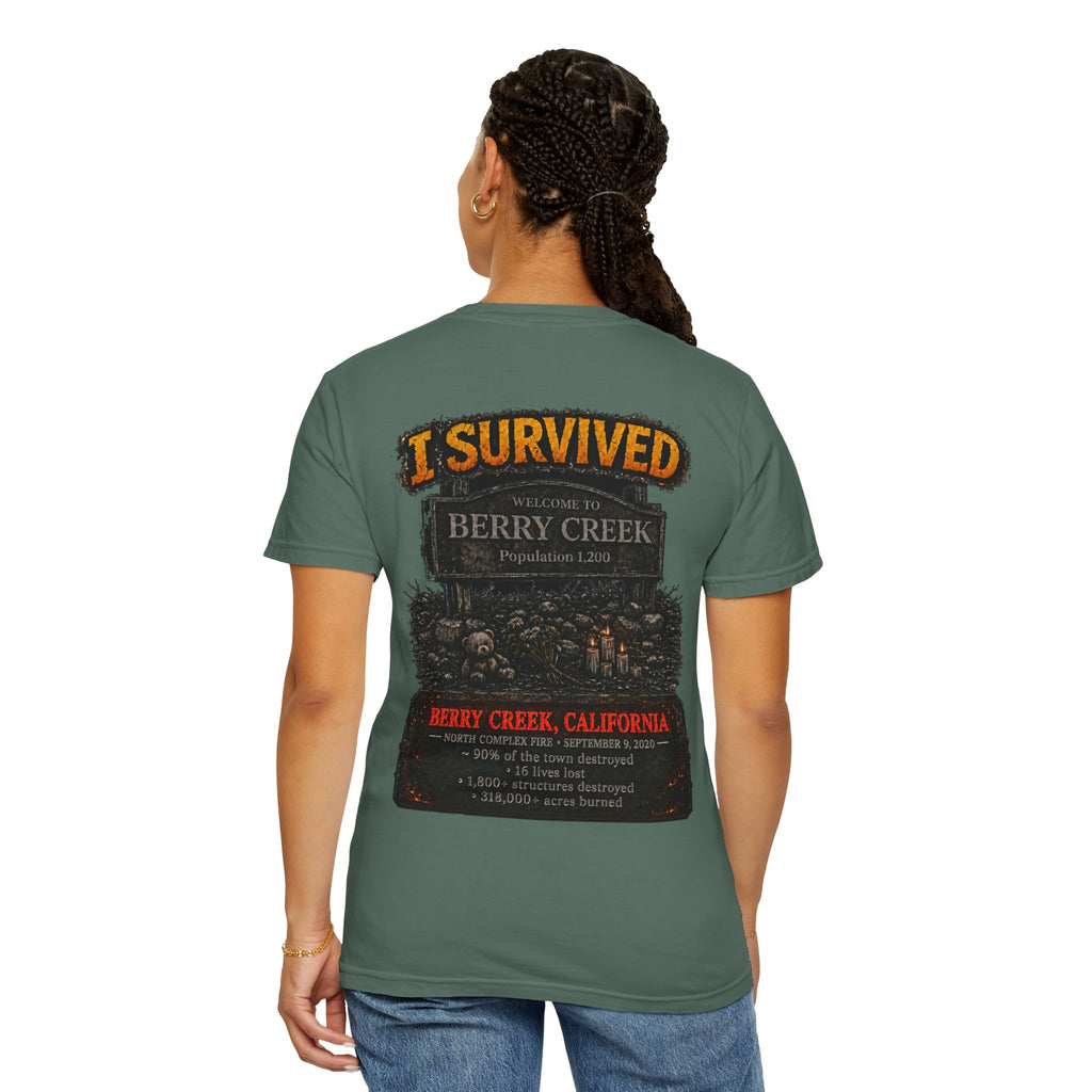 I Survived 2020 — Director's Cut S2:E1 "Berry Creek" | Wildfire Edition Memorial Unisex Garment-Dyed T-shirt