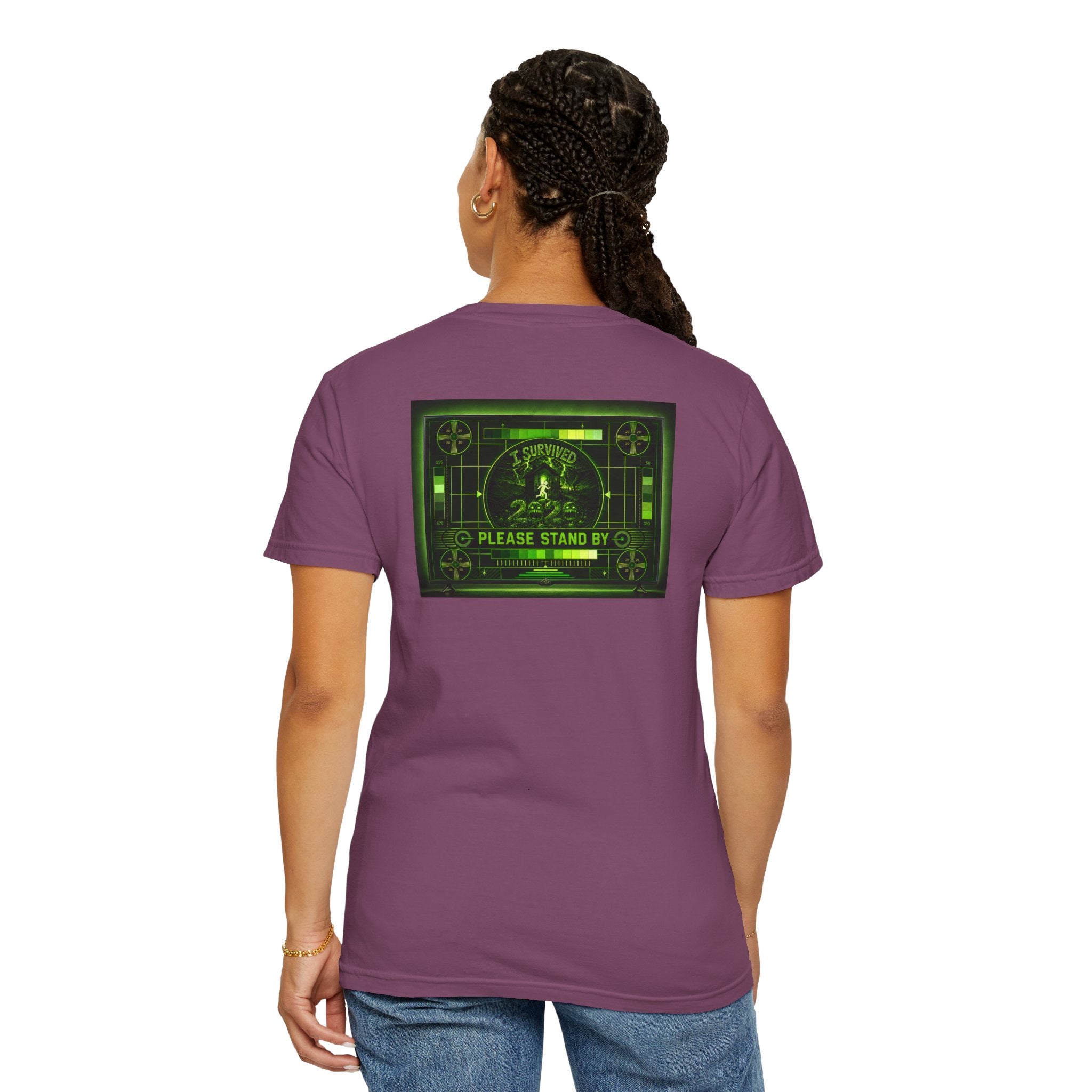 I Survived 2020 — "Please Stand By" Test Pattern Toxic Signal Tee Summer Premiere Unisex Garment-Dyed T-shirt