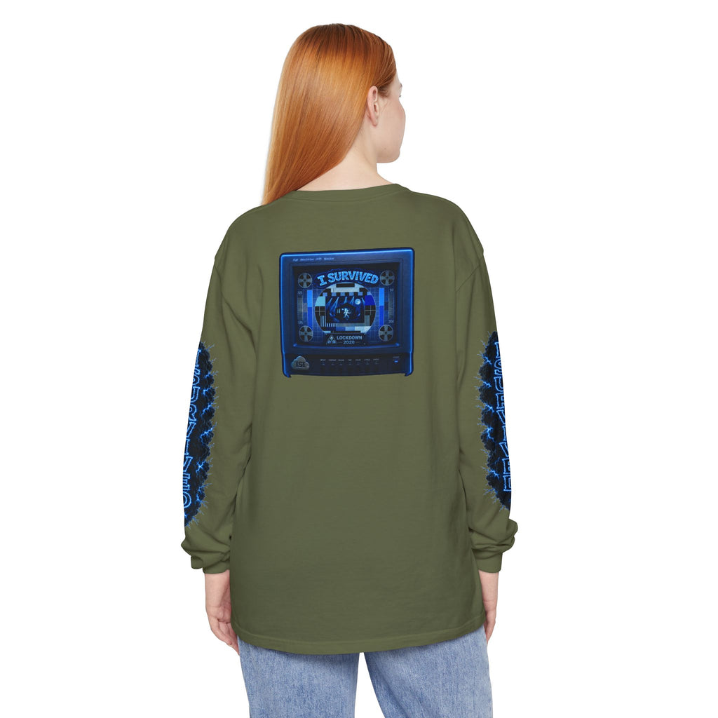 I Survived 2020 — "Please Stand By" Test Pattern Tee Lockdown Special Edition Summer Exclusive Unisex Garment-Dyed Long Sleeve T-Shirt