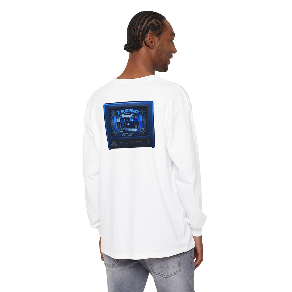 I Survived 2020 — "Please Stand By" Test Pattern Tee Lockdown Edition Summer Exclusive Unisex Garment-Dyed Long Sleeve T-Shirt
