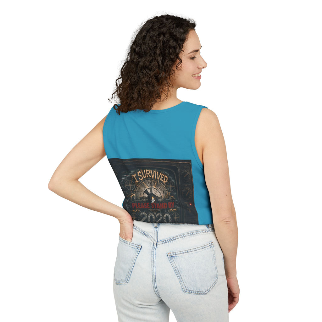 I Survived 2020 — "Please Stand By" Test Pattern Tee Summer Premier  Unisex Garment-Dyed Tank Top