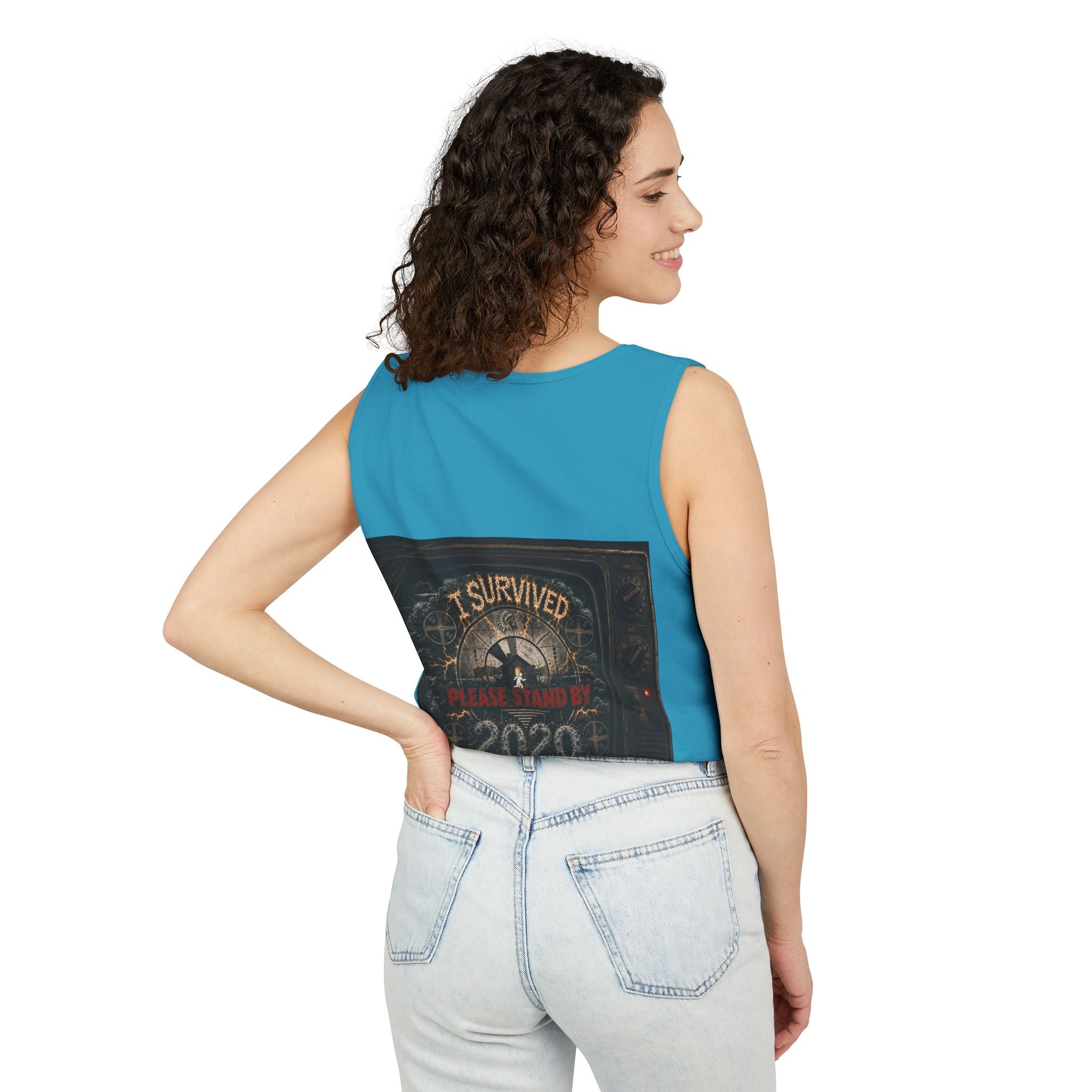 I Survived 2020 — "Please Stand By" Test Pattern Tee Summer Premier  Unisex Garment-Dyed Tank Top