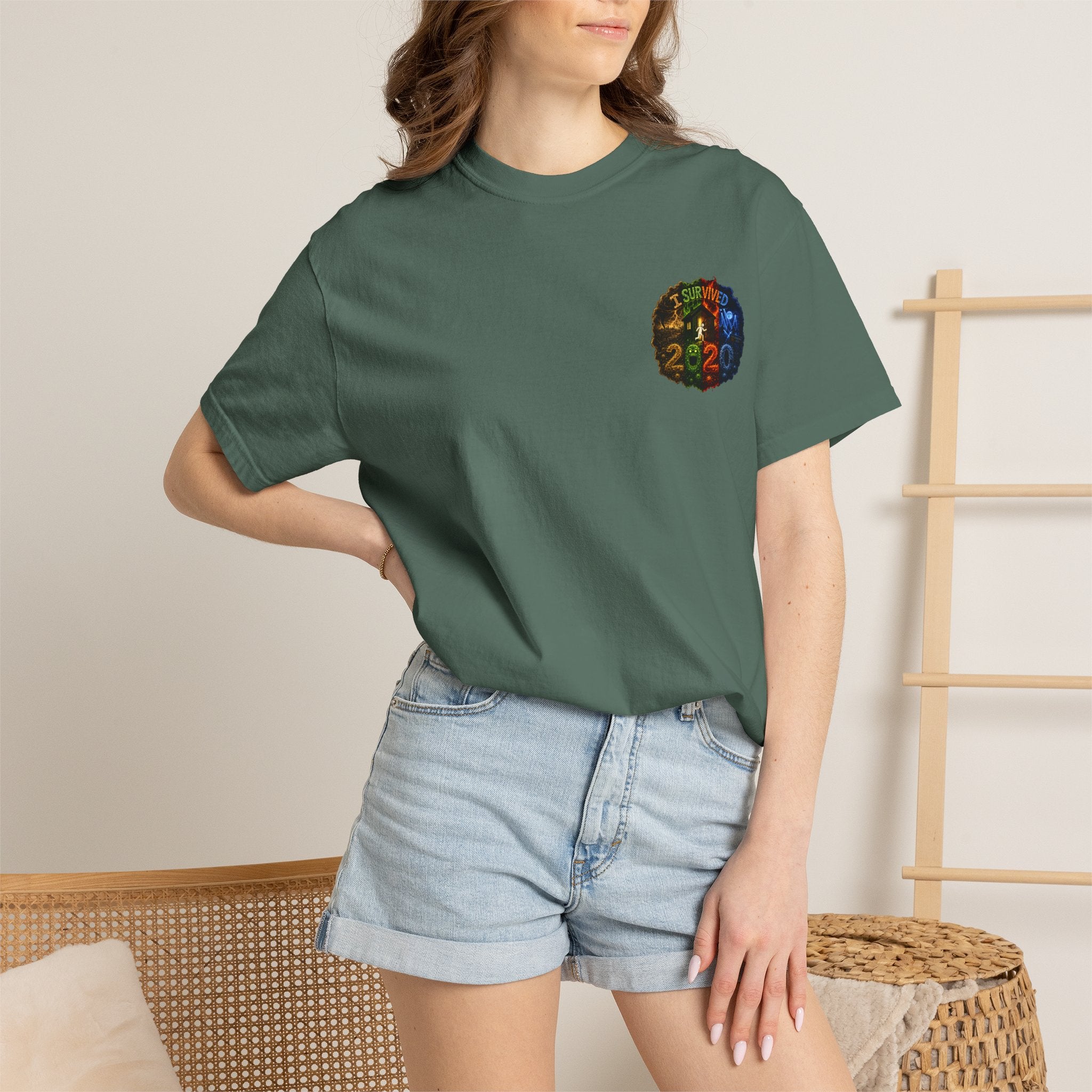 I Survived 2020 — "No Signal" Test Pattern Tee Alien Broadcast Finale Summer Premiere Unisex Garment-Dyed T-shirt