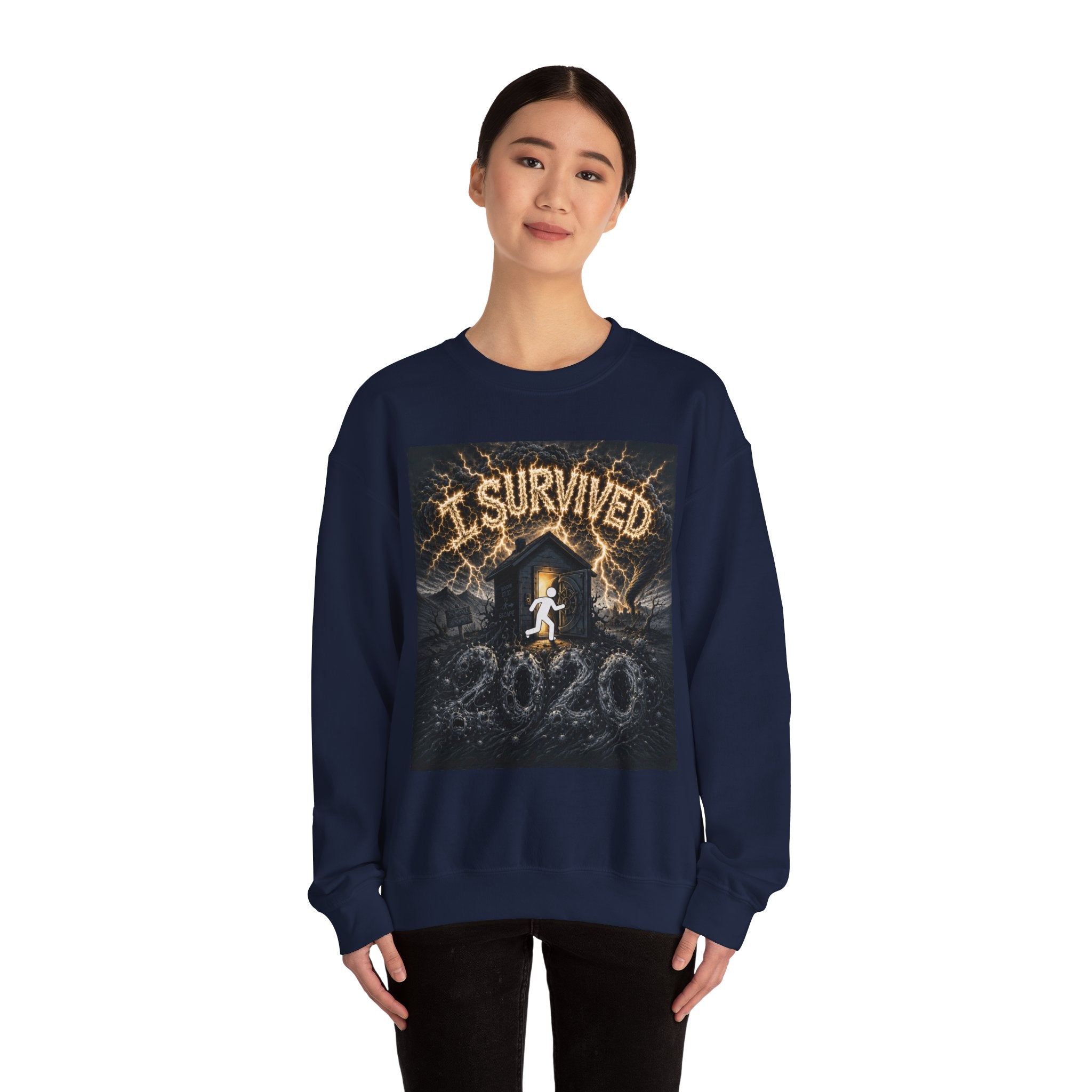 I Survived 2020 — Original Design Teaser Tee | Season 1 Premiere Drop Unisex Heavy Blend™ Crewneck Sweatshirt