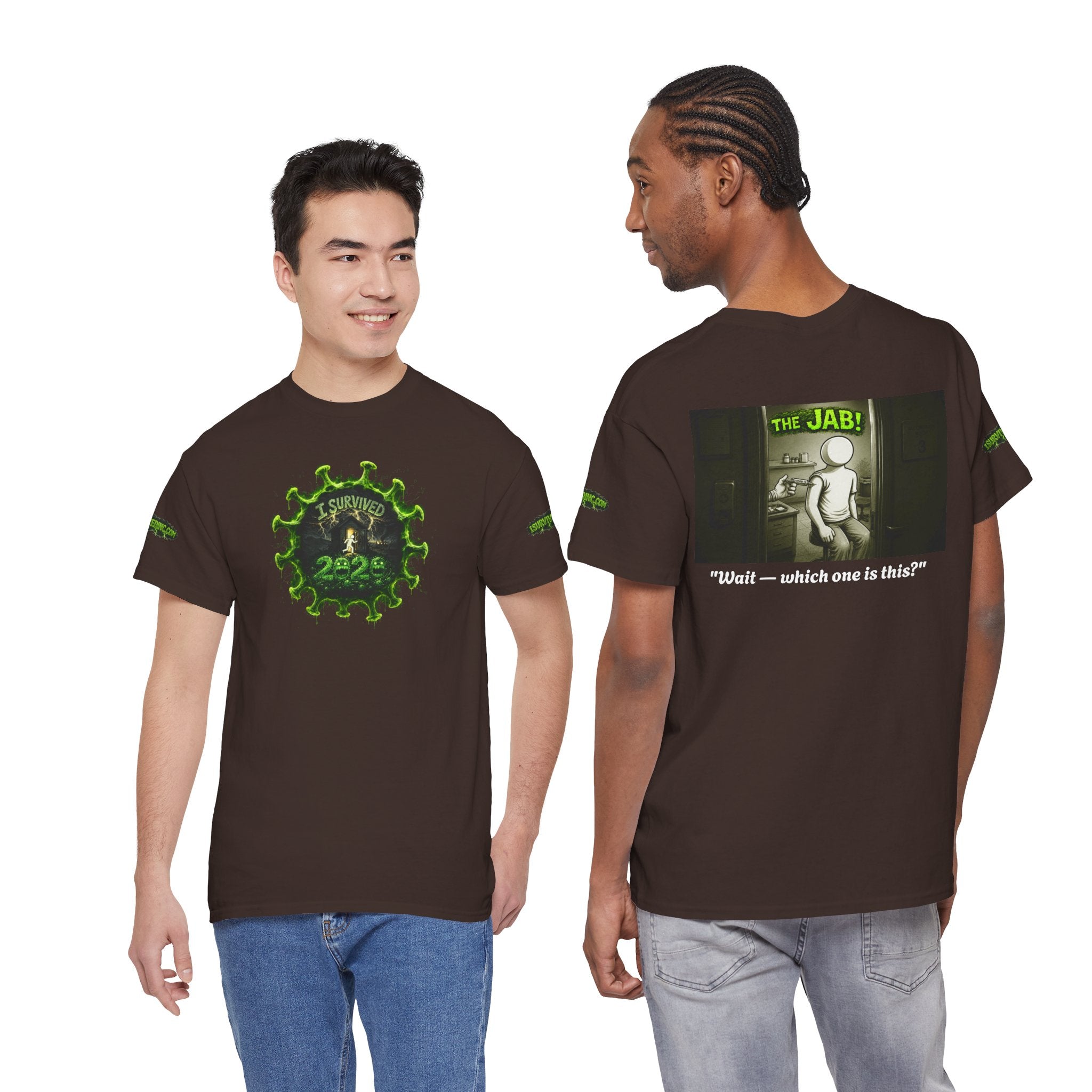 I Survived 2020 — PANDEMIC S1:E3: Director's Cut Special Edition "The Jab!" Unisex Heavy Cotton Tee