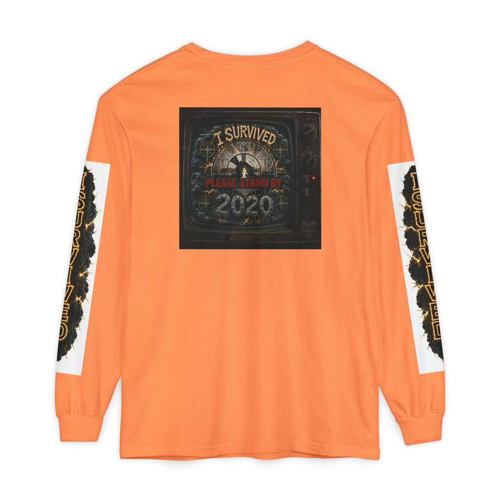 I Survived 2020 — "Please Stand By" Test Pattern Tee Special Edition Summer Premier Unisex Garment-Dyed Long Sleeve T-Shirt