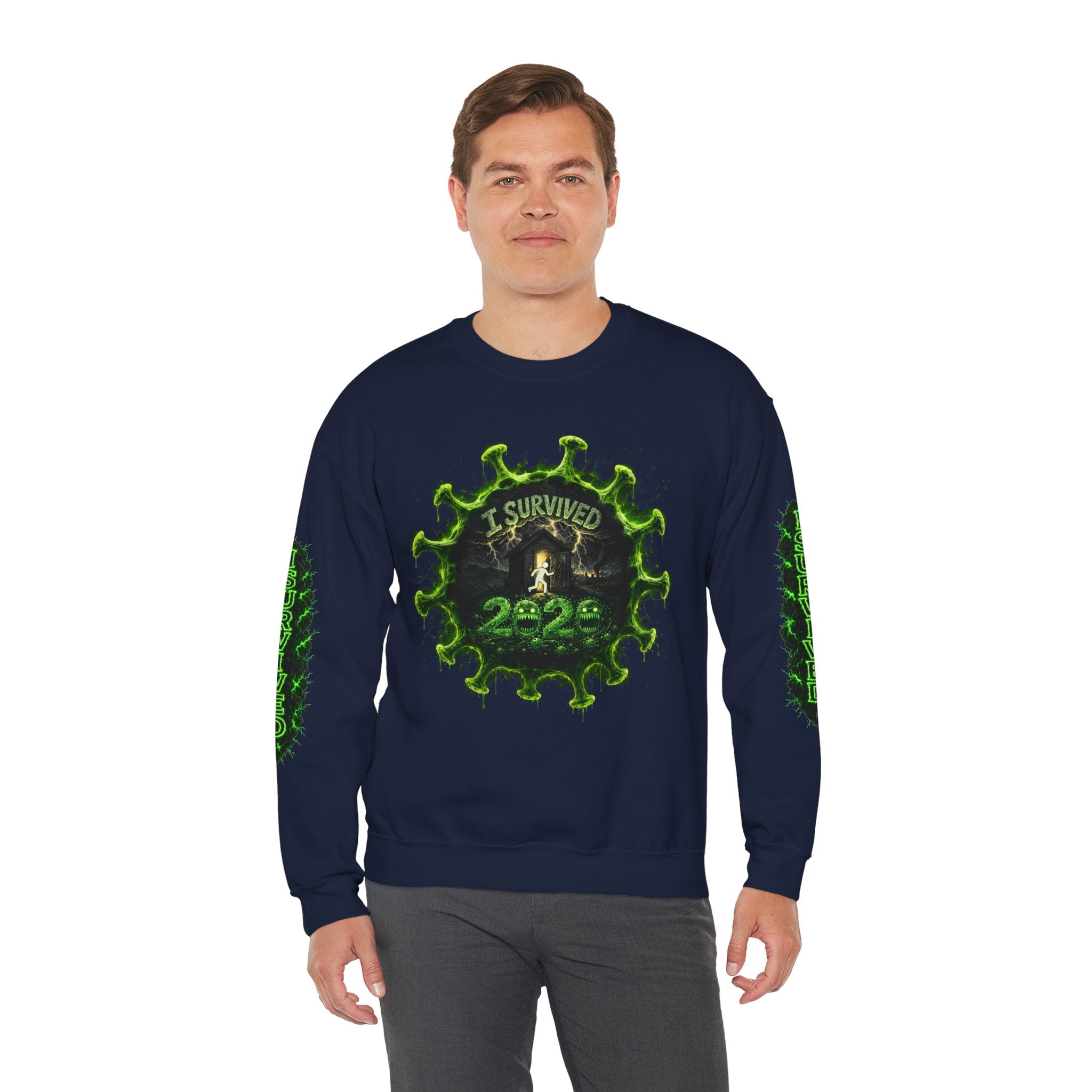 I Survived 2020 — Director's Cut S1:E3 "The Jab!" | Pandemic Edition Unisex Heavy Blend™ Crewneck Sweatshirt