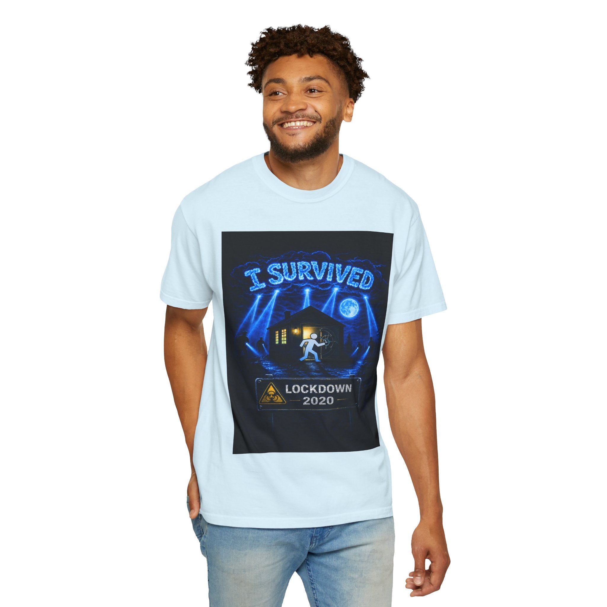 I Survived 2020 — LOCKDOWN S3:E3: "Remote Schooling" Unisex Garment-Dyed T-shirt