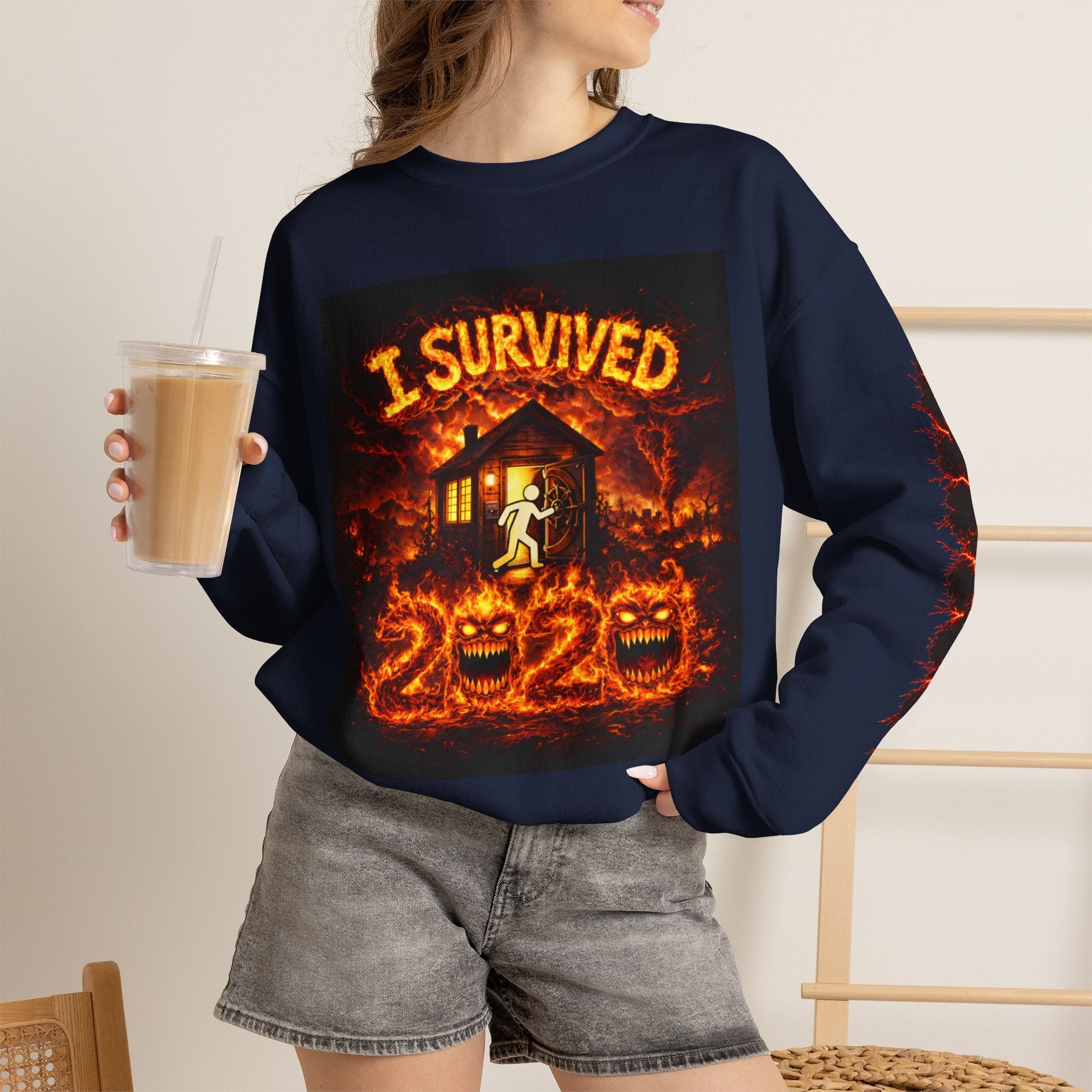 I Survived 2020 — WILDFIRES S2:E4: "Western U.S." Memorial Unisex Heavy Blend™ Crewneck Sweatshirt