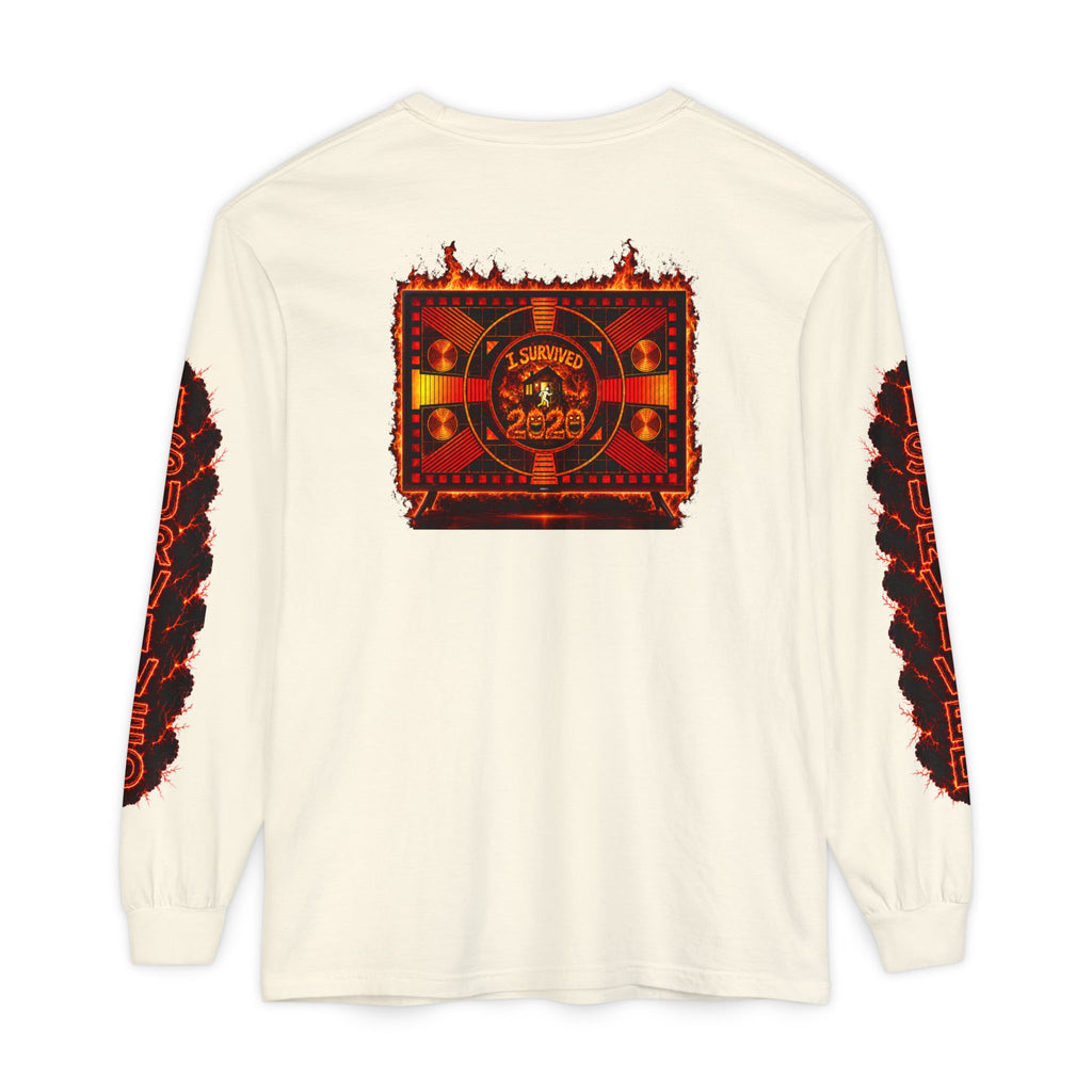I Survived 2020 — "Please Stand By" Test Pattern Tee Special Edition Wildfire Signal Edition Summer Premiere Unisex Garment-Dyed Long Sleeve T-Shirt