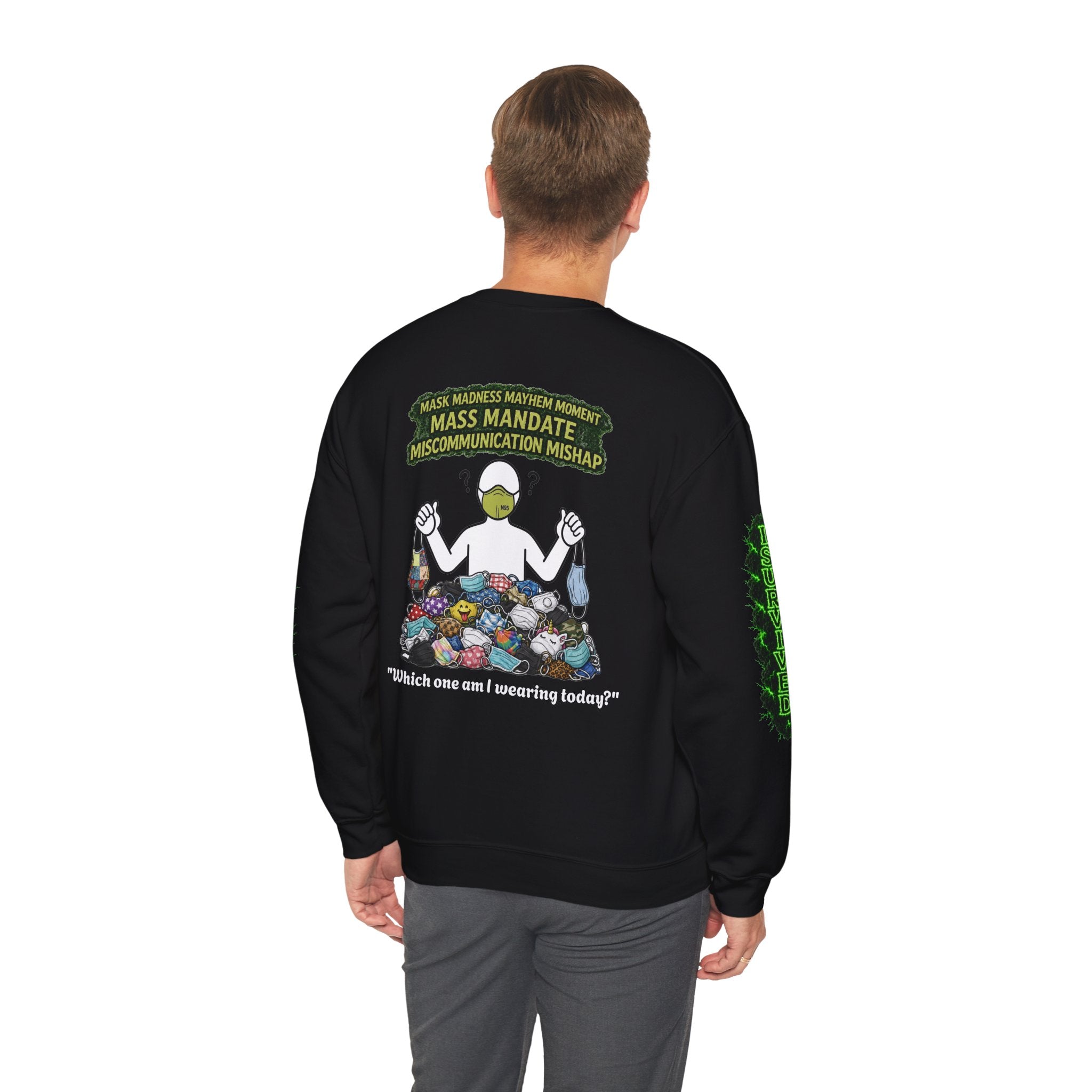 I Survived 2020 — Director's Cut S1:E4 "Mask Madness Mayhem Moment" | Pandemic Edition Unisex Heavy Blend™ Crewneck Sweatshirt