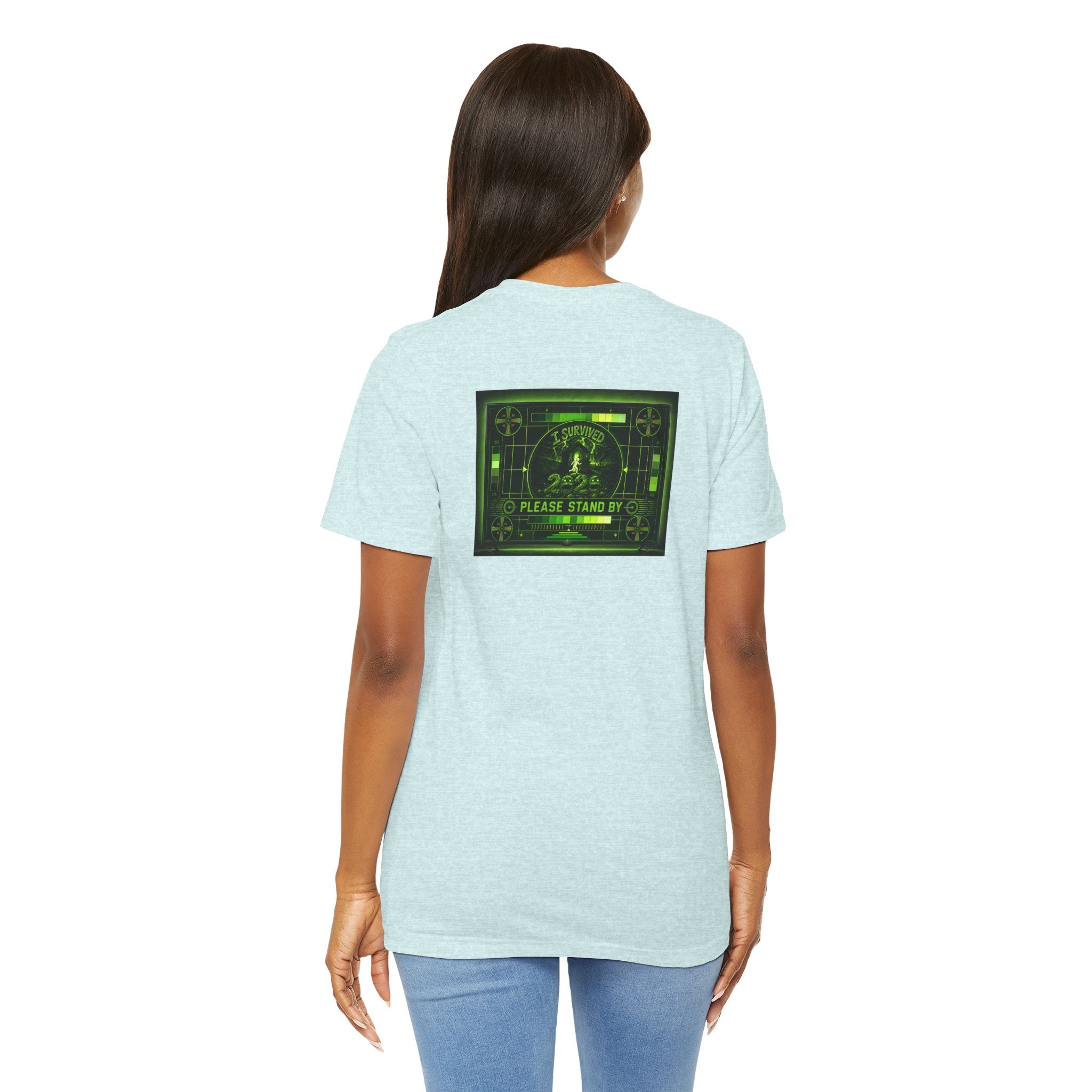 I Survived 2020 — "Please Stand By" Test Pattern Toxic Signal Tee Summer Premiere Unisex Jersey Short Sleeve Tee