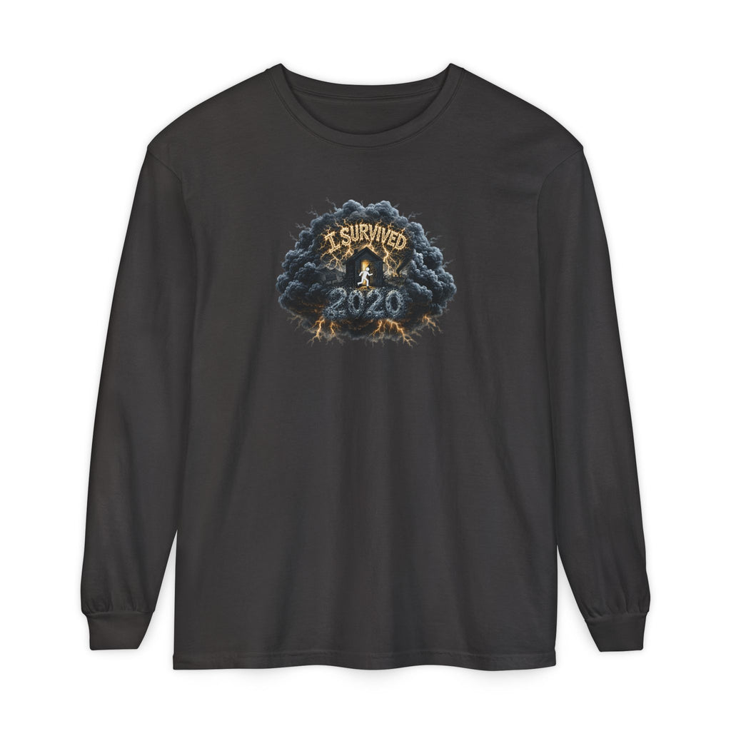 I Survived 2020 — Original PILOT Design: Director's Cut Unisex Garment-Dyed Long Sleeve T-Shirt