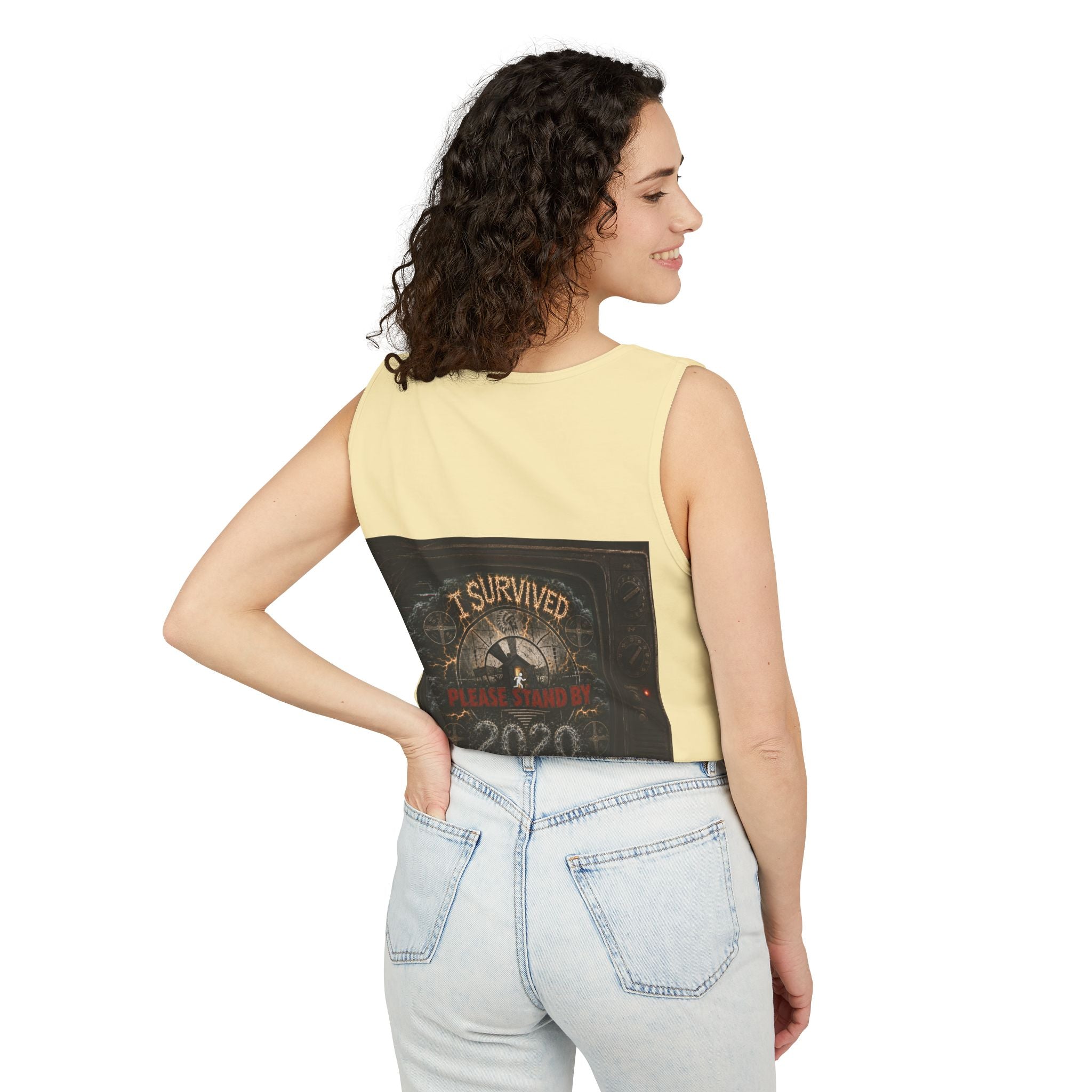 I Survived 2020 — "Please Stand By" Test Pattern Tee Summer Premier  Unisex Garment-Dyed Tank Top