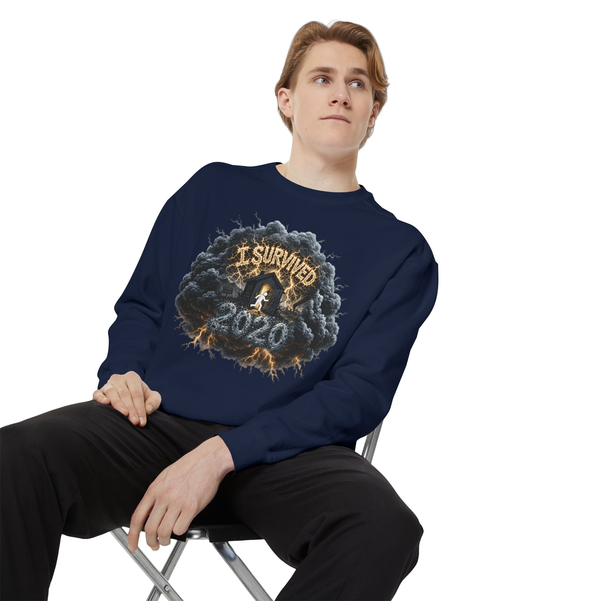 I Survived 2020 — Director's Cut Original Design Teaser Sweatshirt | Season 1 Premiere Drop Unisex Garment-Dyed Sweatshirt