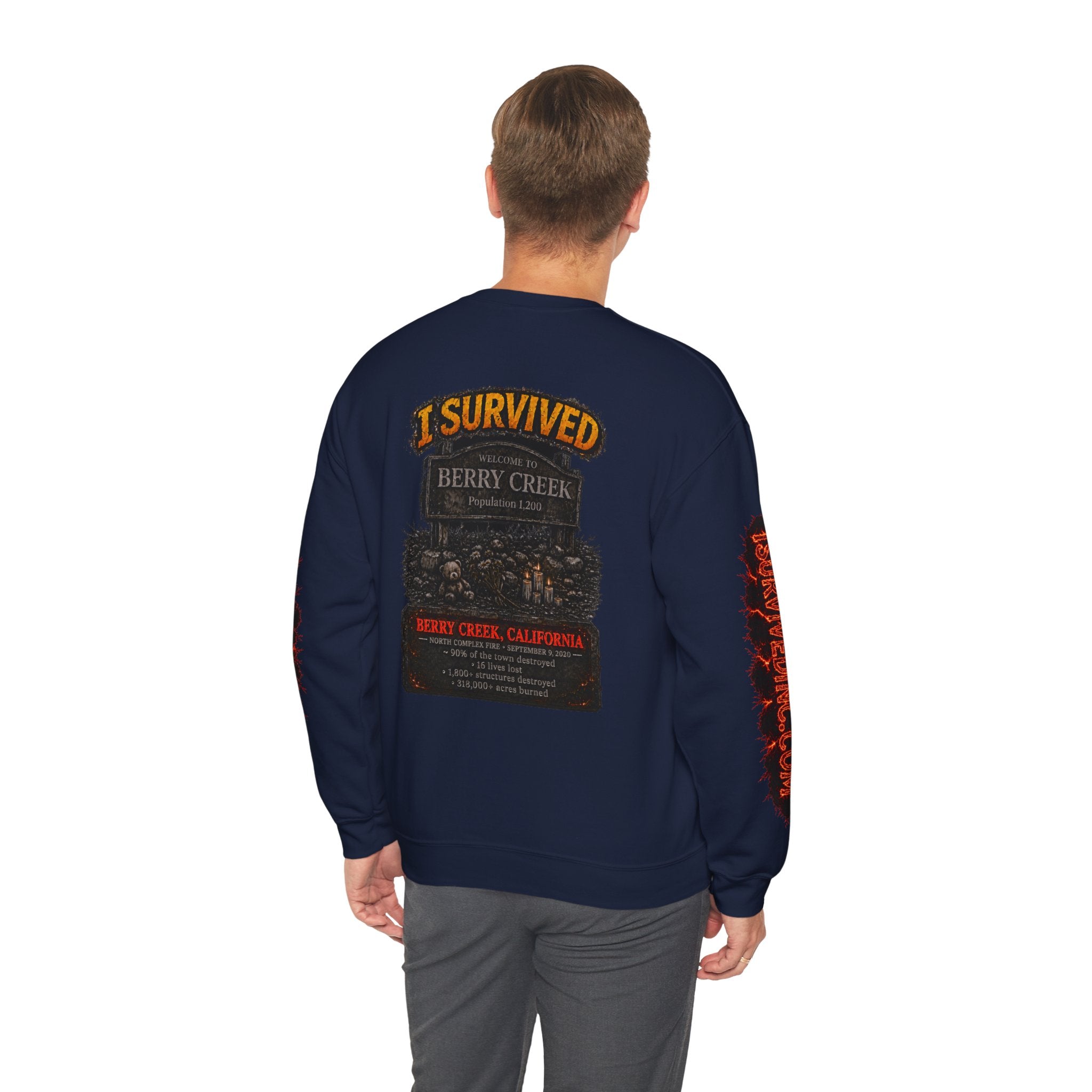 I Survived 2020 — WILDFIRES S2:E1: "Berry Creek" Memorial Unisex Heavy Blend™ Crewneck Sweatshirt
