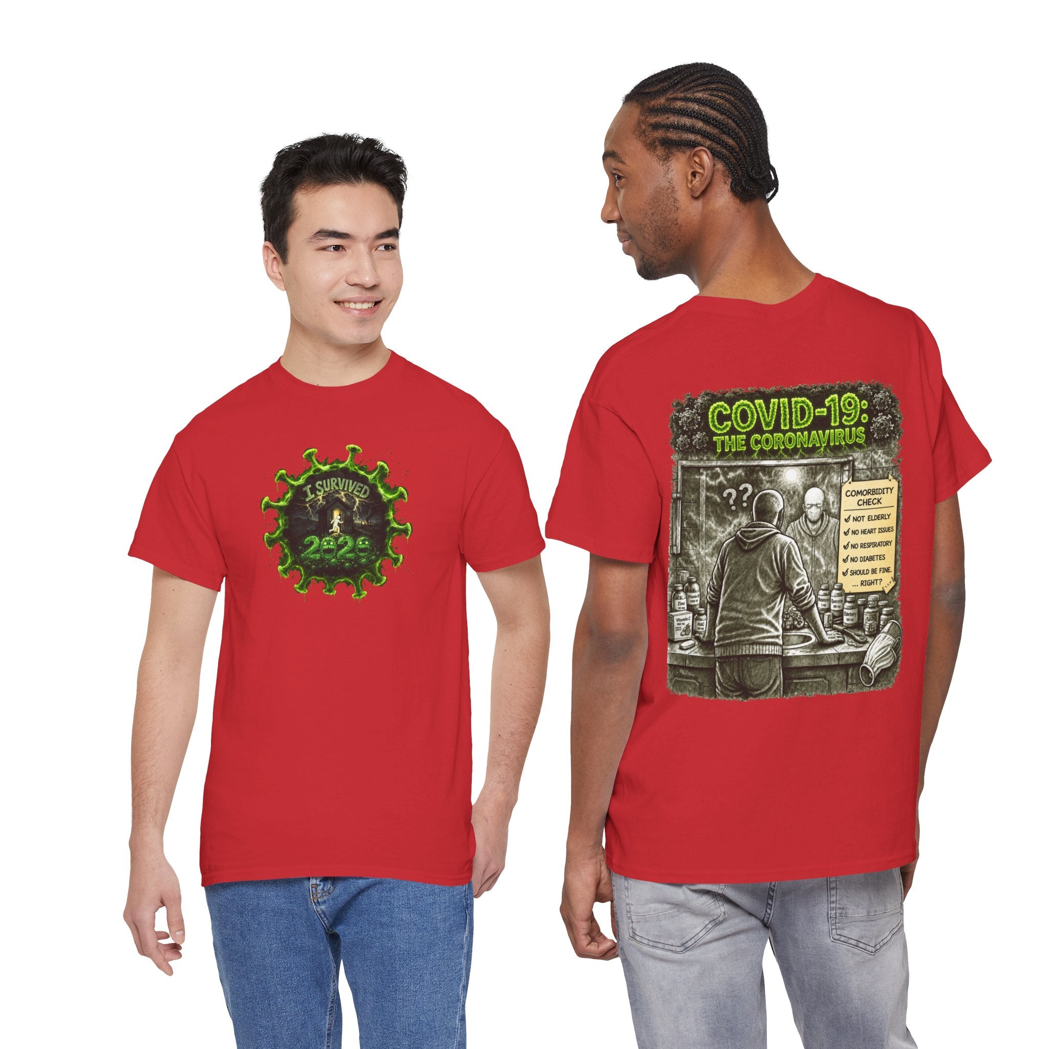 I Survived 2020 — PANDEMIC S1:E1: Director's Cut "COVID-19: The Coronavirus" Unisex Heavy Cotton Tee