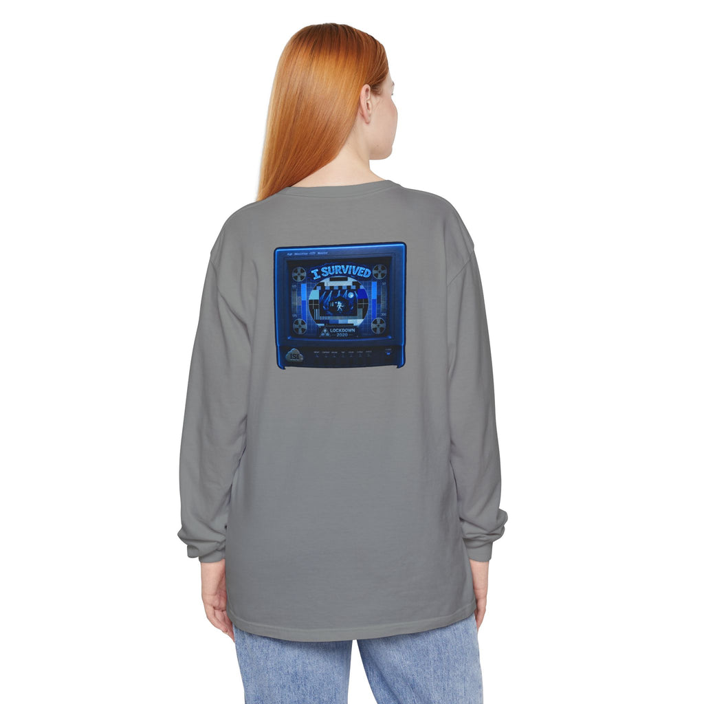 I Survived 2020 — "Please Stand By" Test Pattern Tee Lockdown Edition Summer Exclusive Unisex Garment-Dyed Long Sleeve T-Shirt