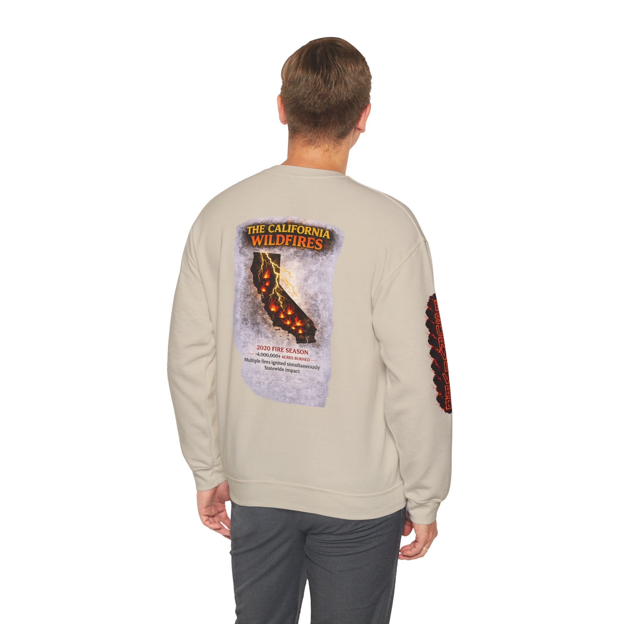 I Survived 2020 — Director's Cut S2:E3 "The California Wildfires" | Wildfire Edition Memorial Unisex Heavy Blend™ Crewneck Sweatshirt
