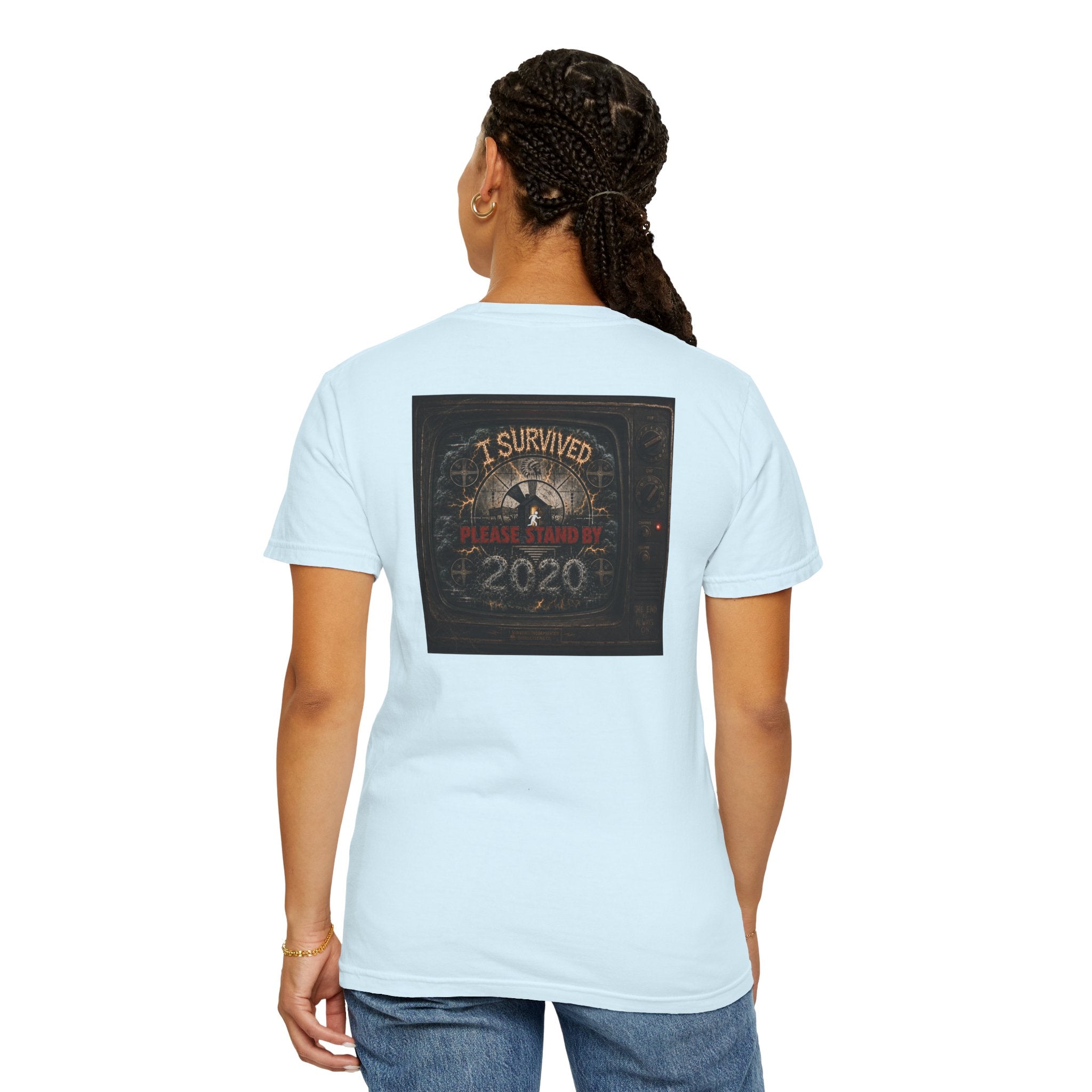 I Survived 2020 — "Please Stand By" Test Pattern Tee Summer Premier Unisex Garment-Dyed T-shirt